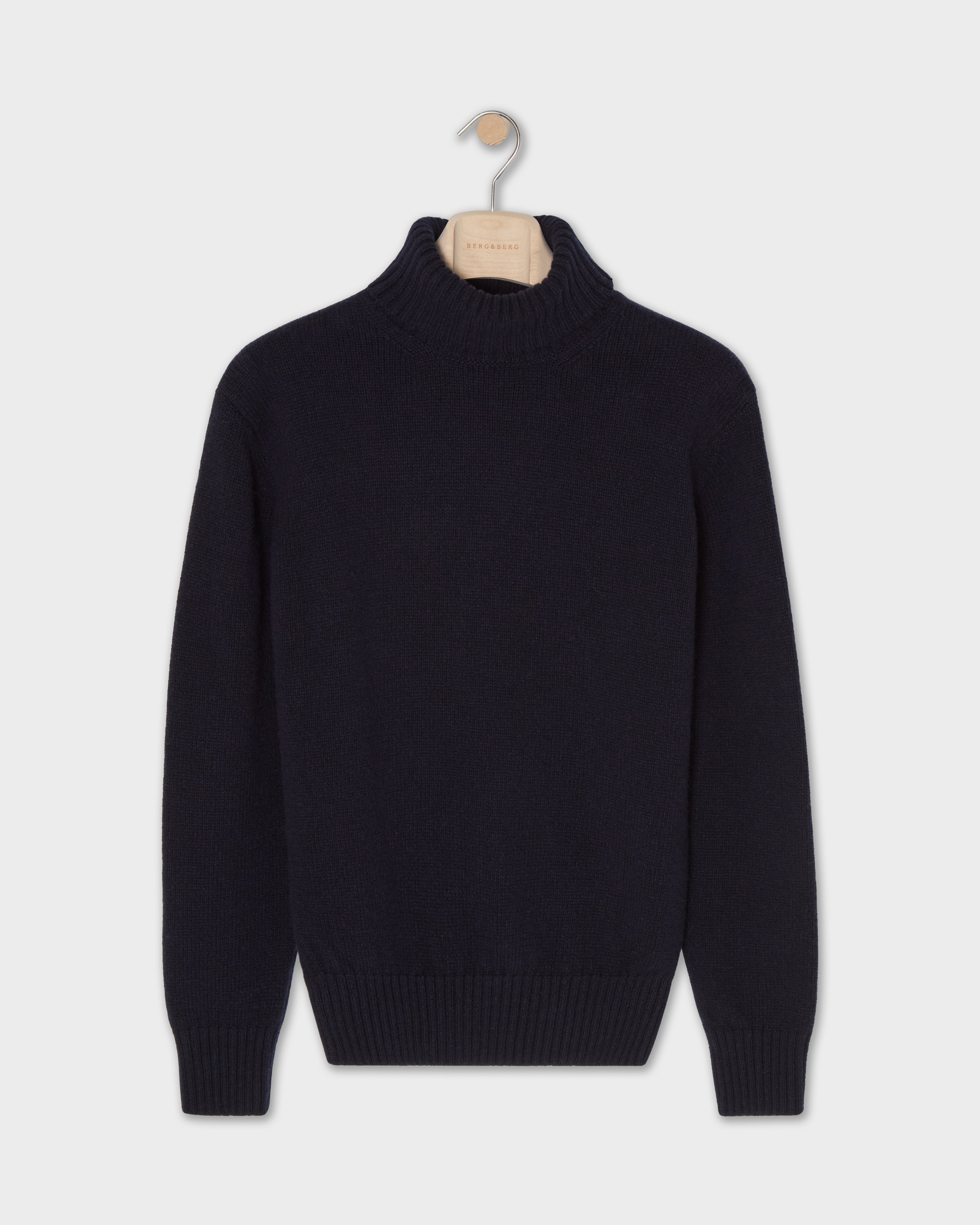 Bernhard Roll Neck Sweater - Navy | Berg & Berg