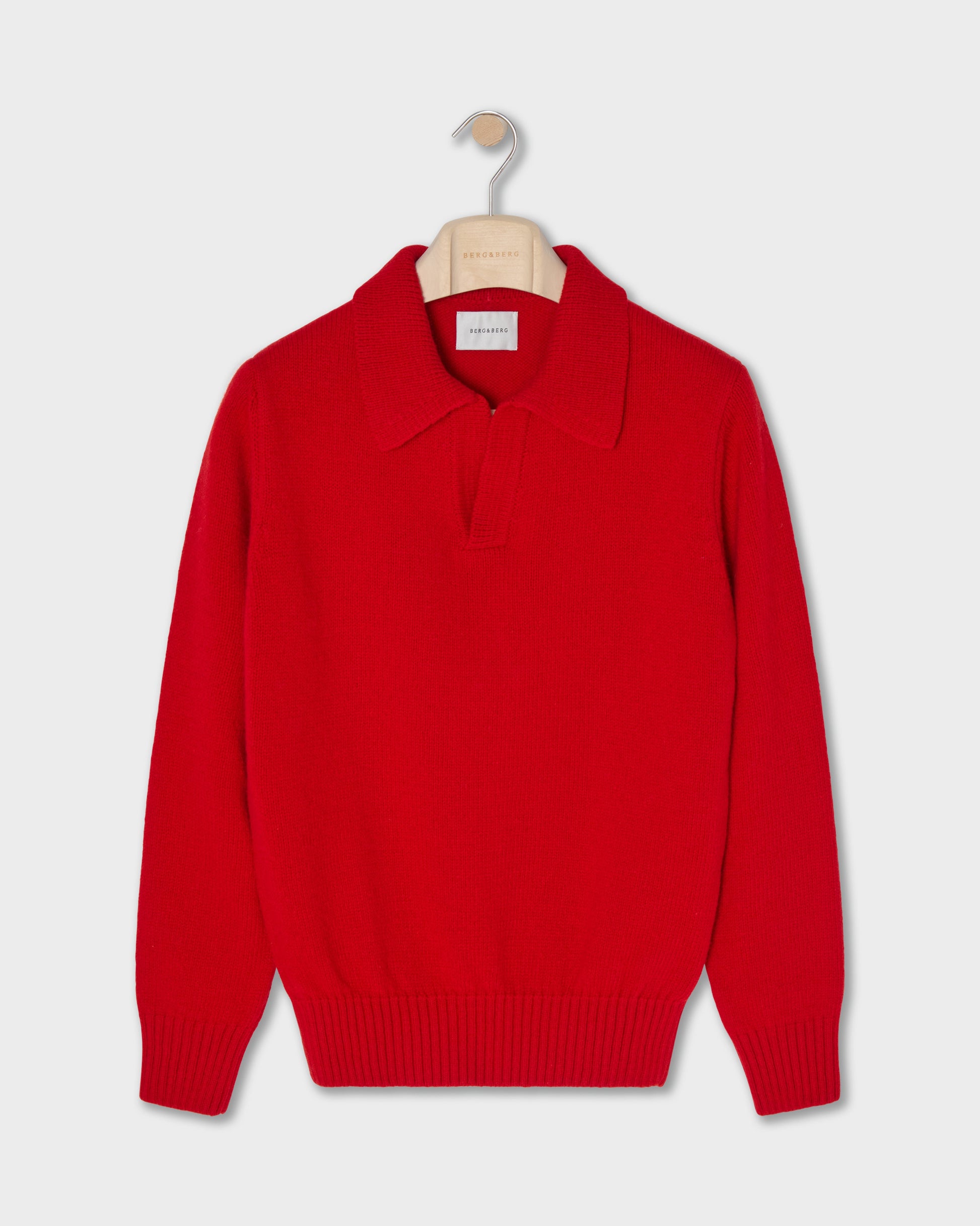 Benny Wool/Cashmere Polo - Barn Red | Berg & Berg