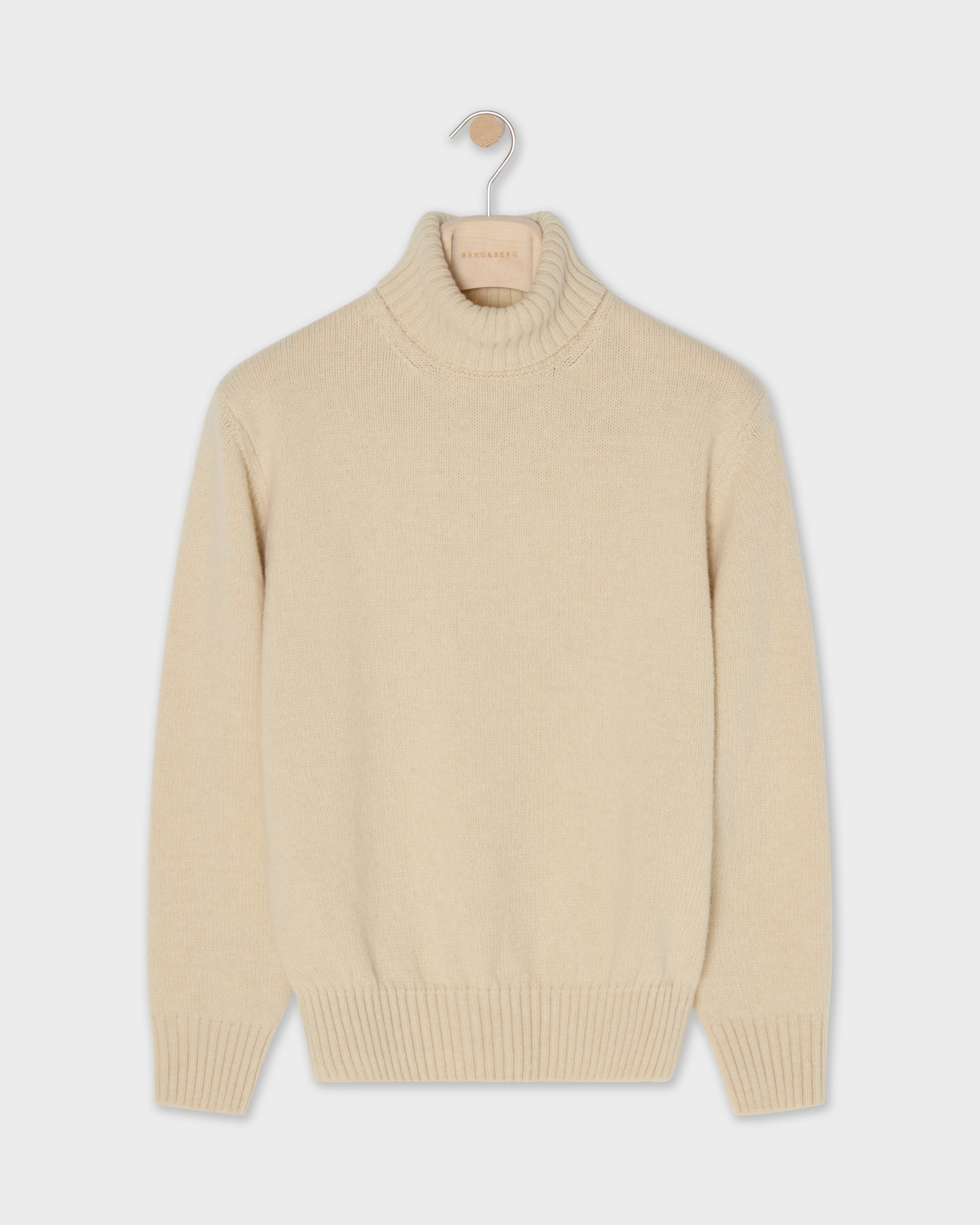 Bernhard Roll Neck Sweater - Cream | Berg & Berg