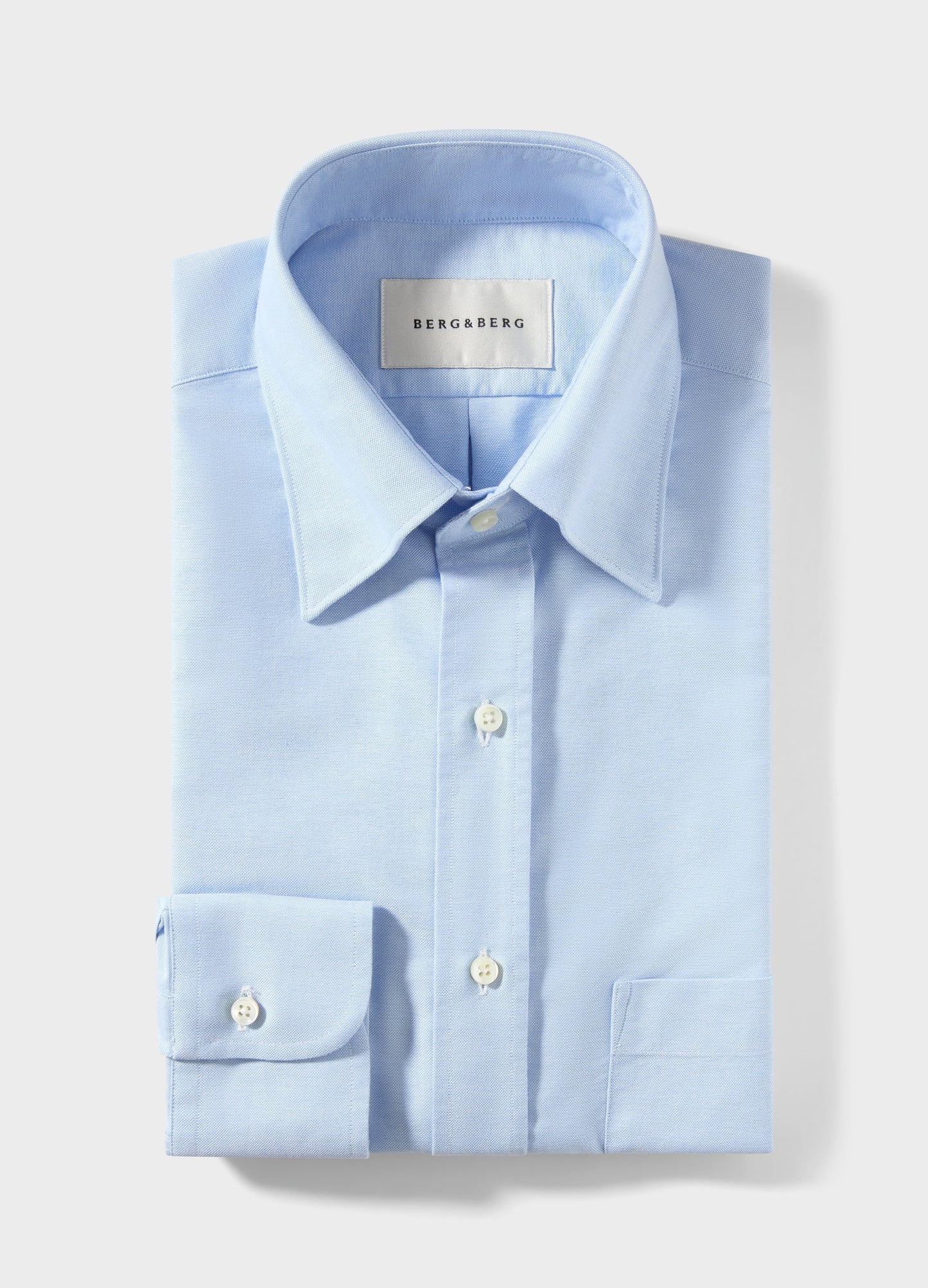 Fabian Oxford Turndown Collar Shirt - Light Blue Berg & Berg