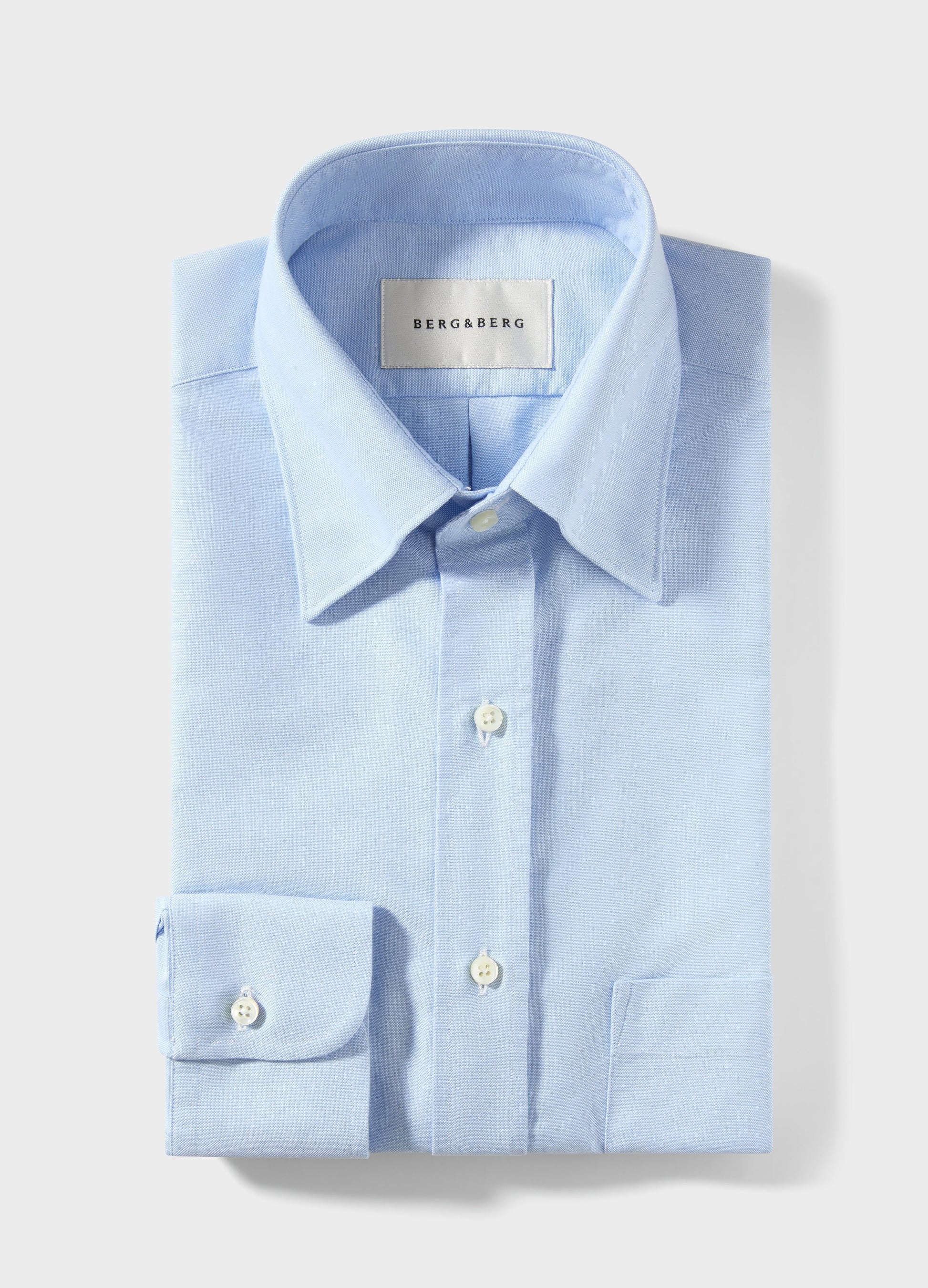 Fabian Oxford Turndown Collar Shirt - Light Blue Berg & Berg