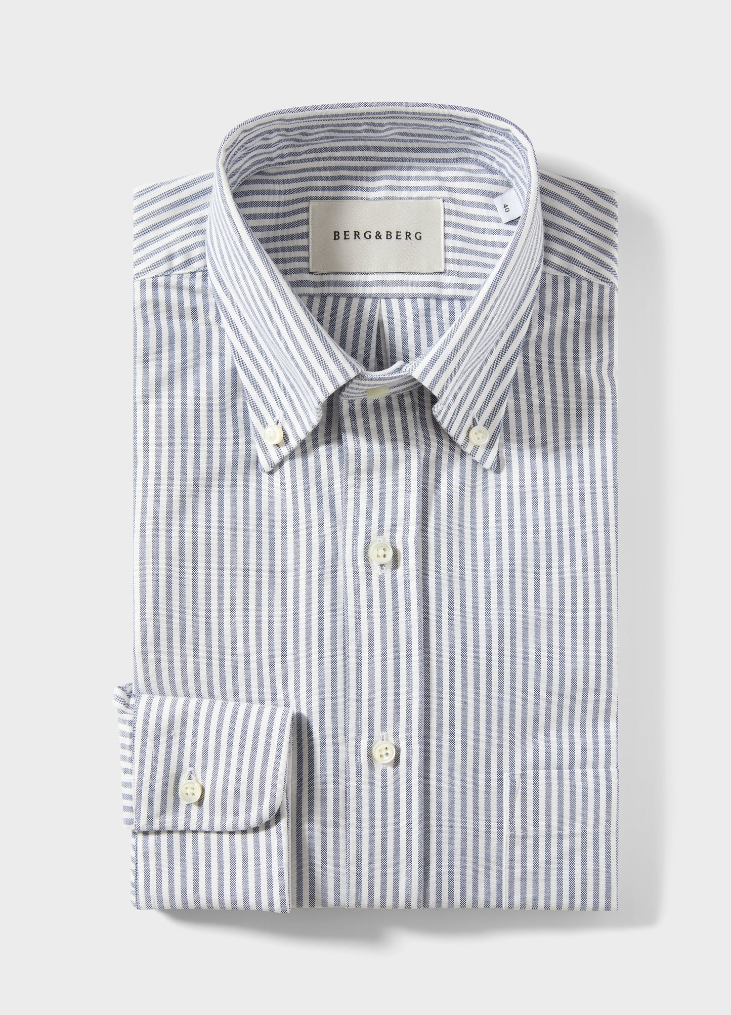 Ferdinand Oxford Button Down Shirt - White/Navy Berg & Berg