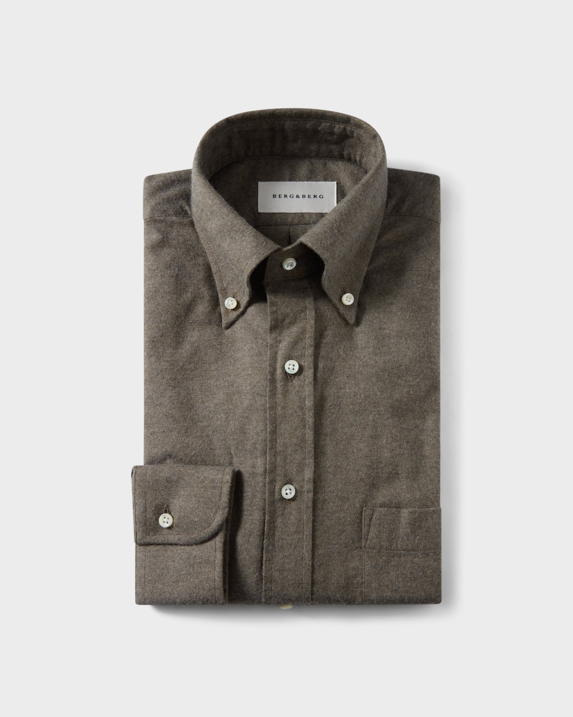 Ferdinand Cotton/Cashmere Button Down Shirt - Moss Green Berg & Berg