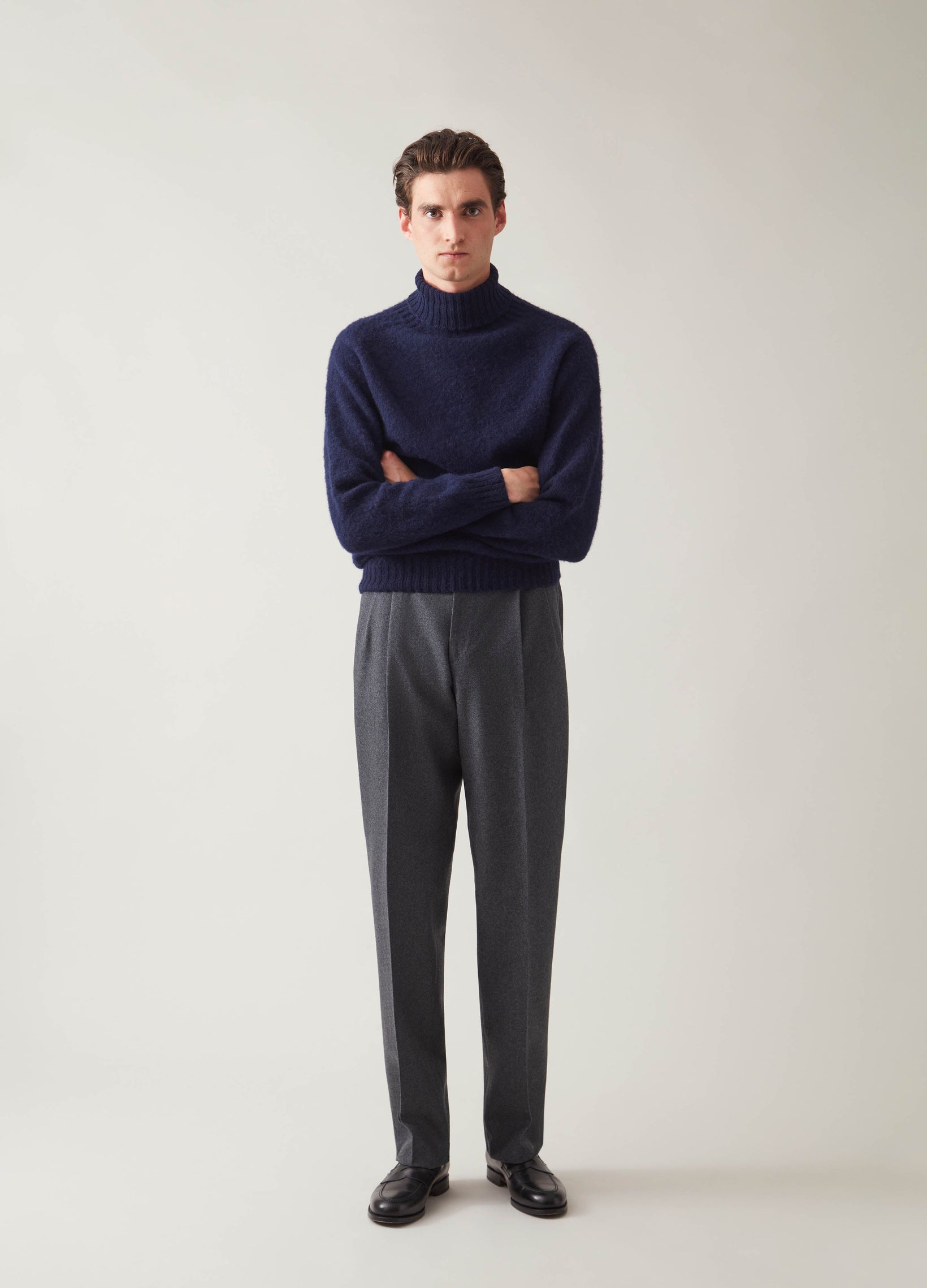 Bosse Shaggy Roll Neck - Navy bergbergstore
