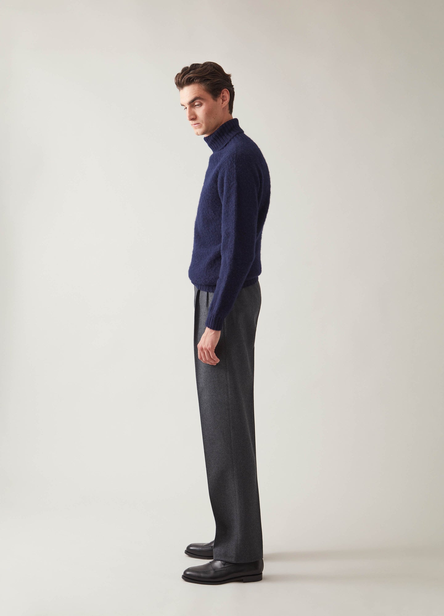 Antonio Flannel Trousers - Mid Grey | Berg & Berg