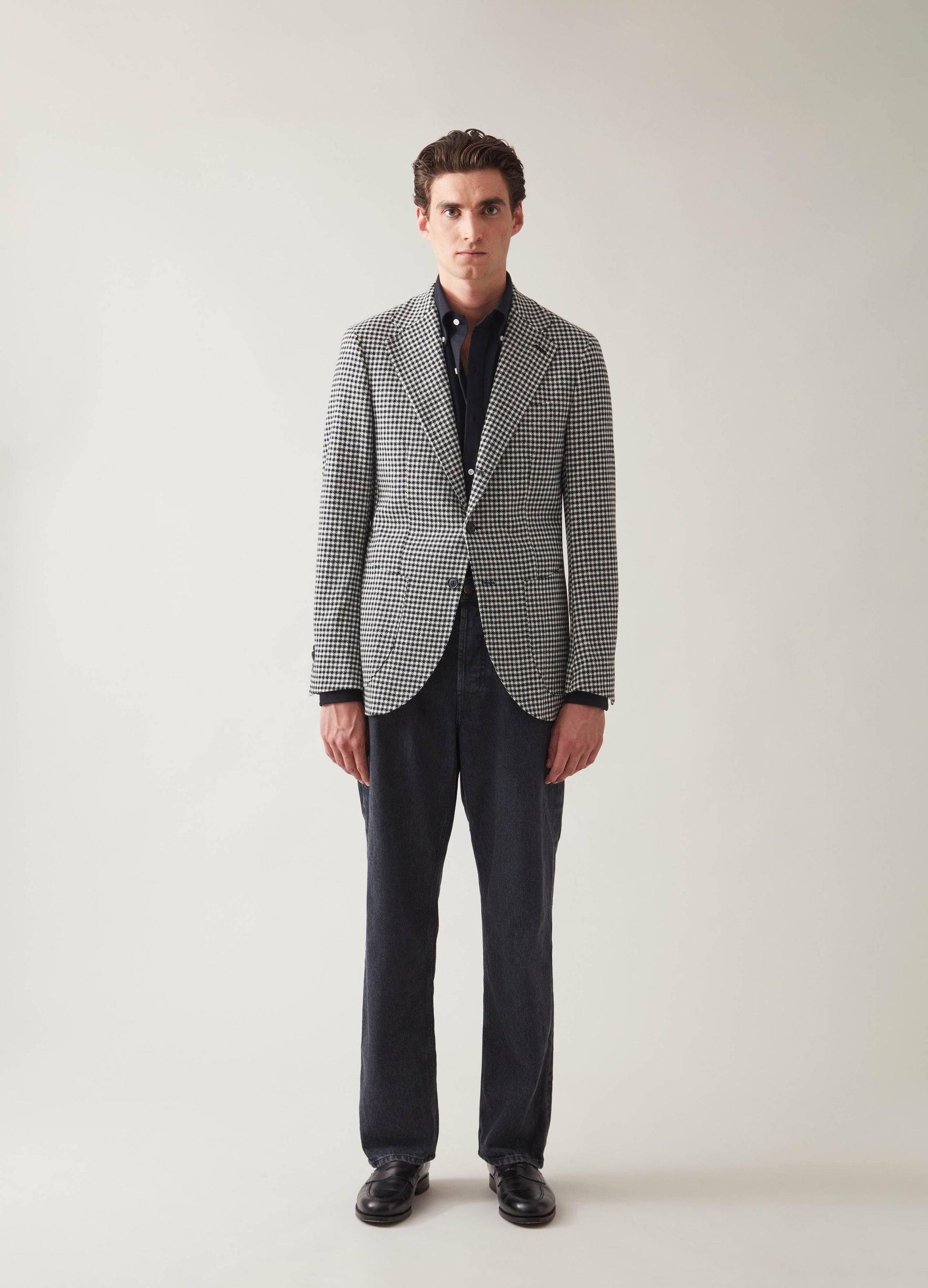 Dan Sport Wool/Cashmere Blazer - Black/White Houndstooth Berg & Berg