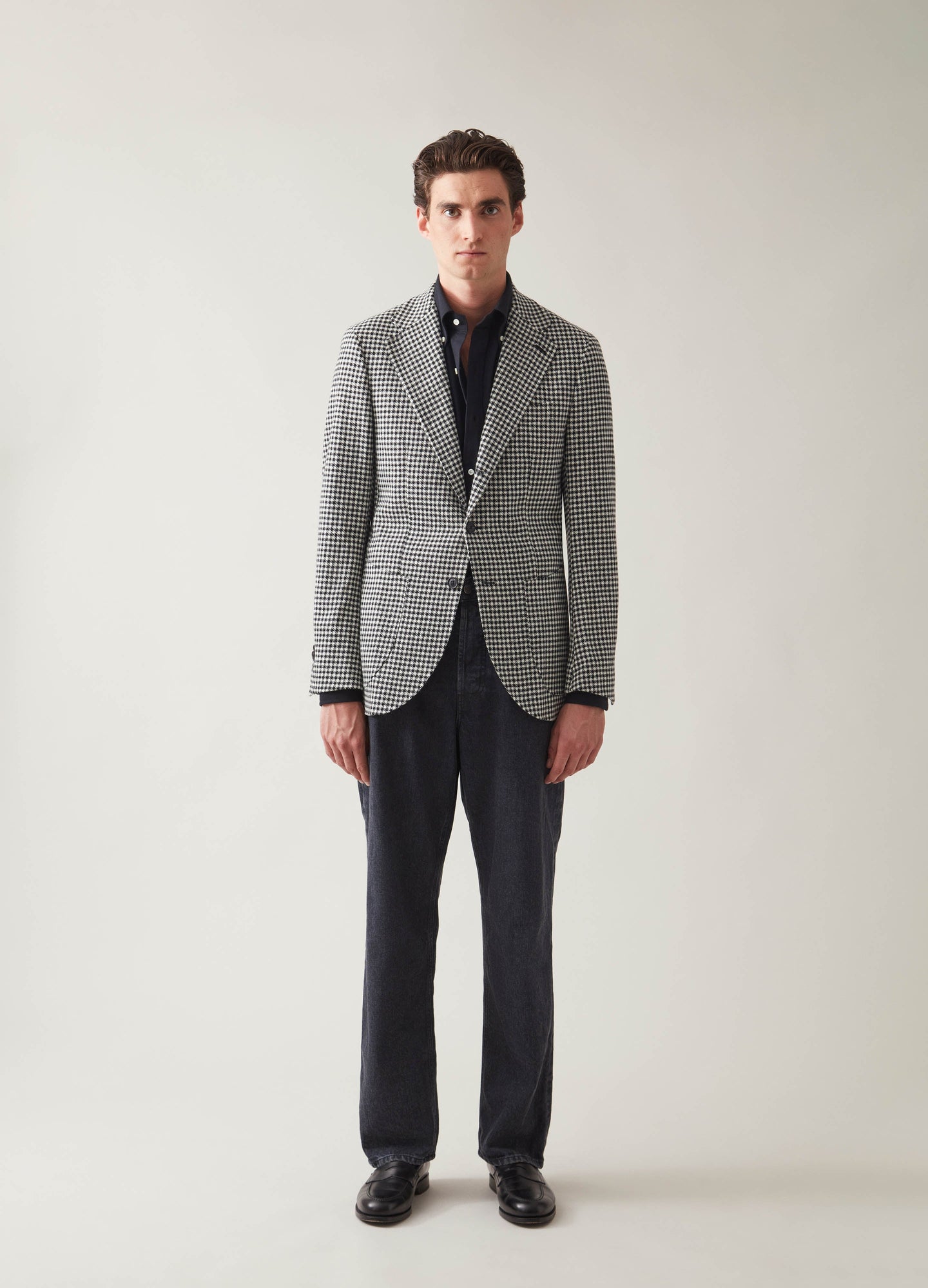 Dan Sport Wool/Cashmere Blazer - Black/White Houndstooth Berg & Berg