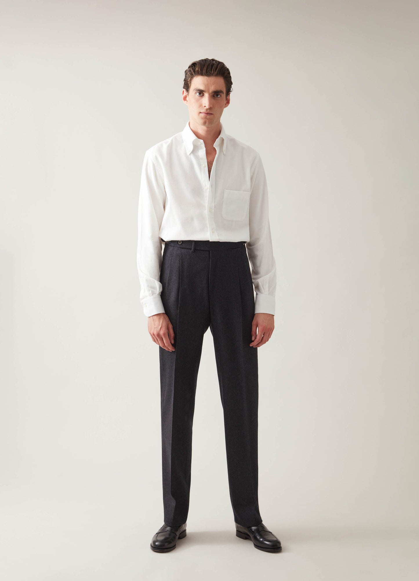 Antonio Flannel Trousers - Charcoal | Berg & Berg