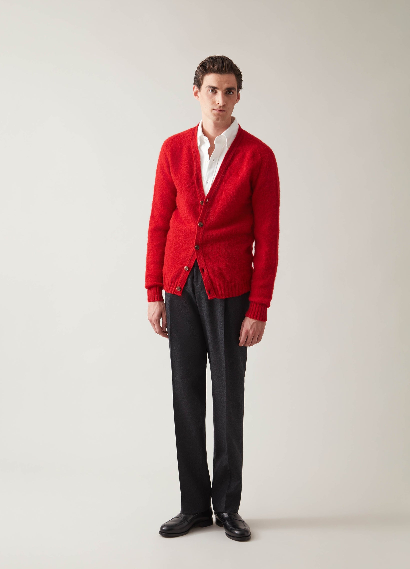 Brian Shaggy Cardigan - Red | Berg & Berg