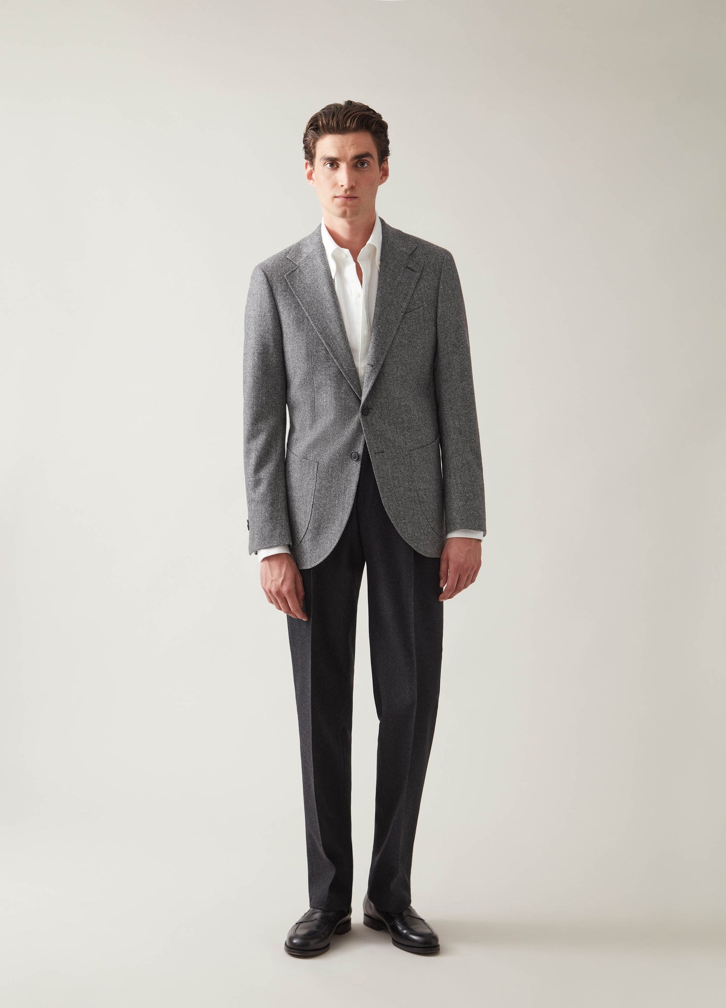 Dan Sport Wool/Cashmere Blazer - Black/White Herringbone | Berg & Berg