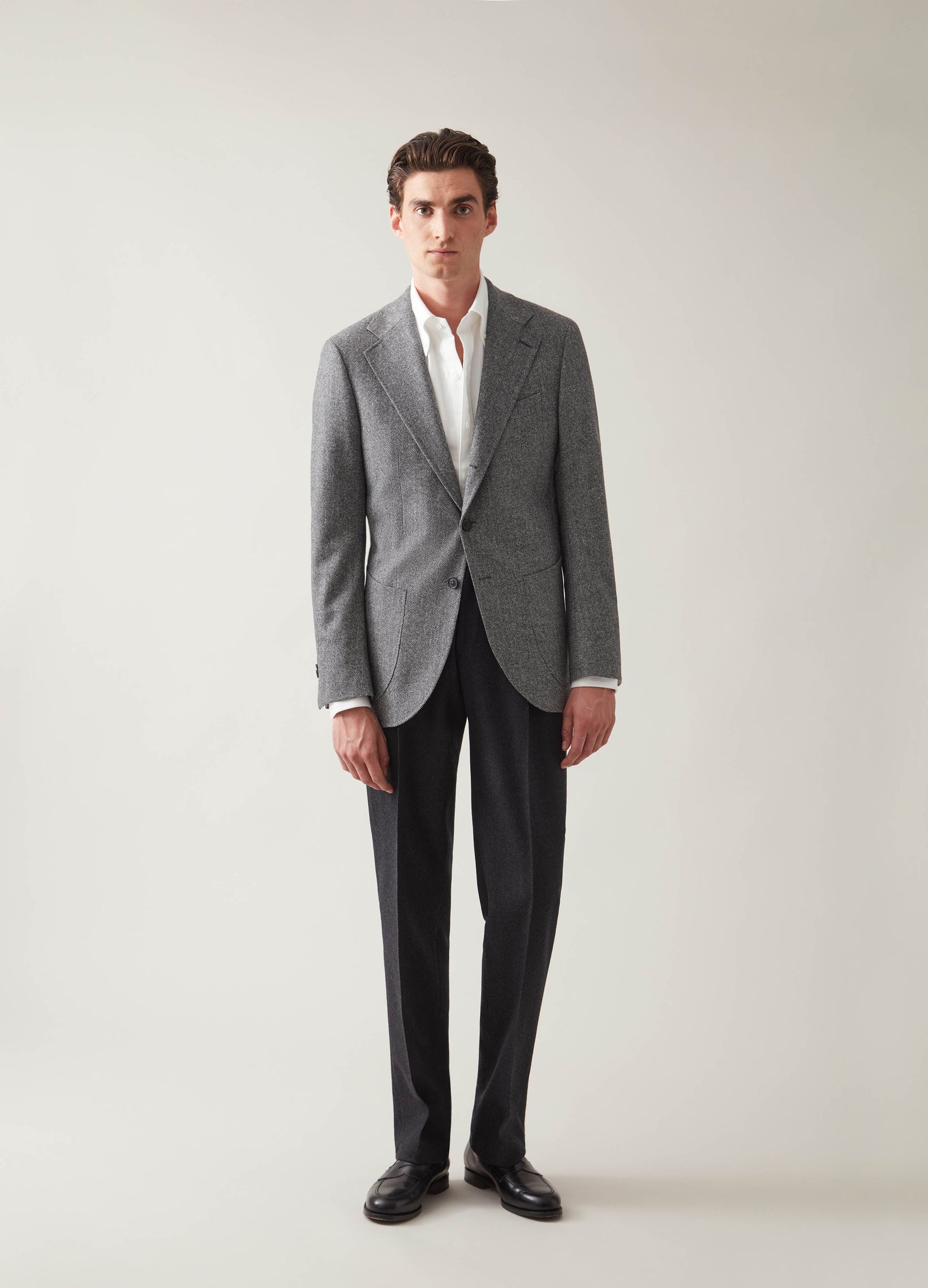 Dan Sport Wool/Cashmere Blazer - Black/White Herringbone | Berg & Berg
