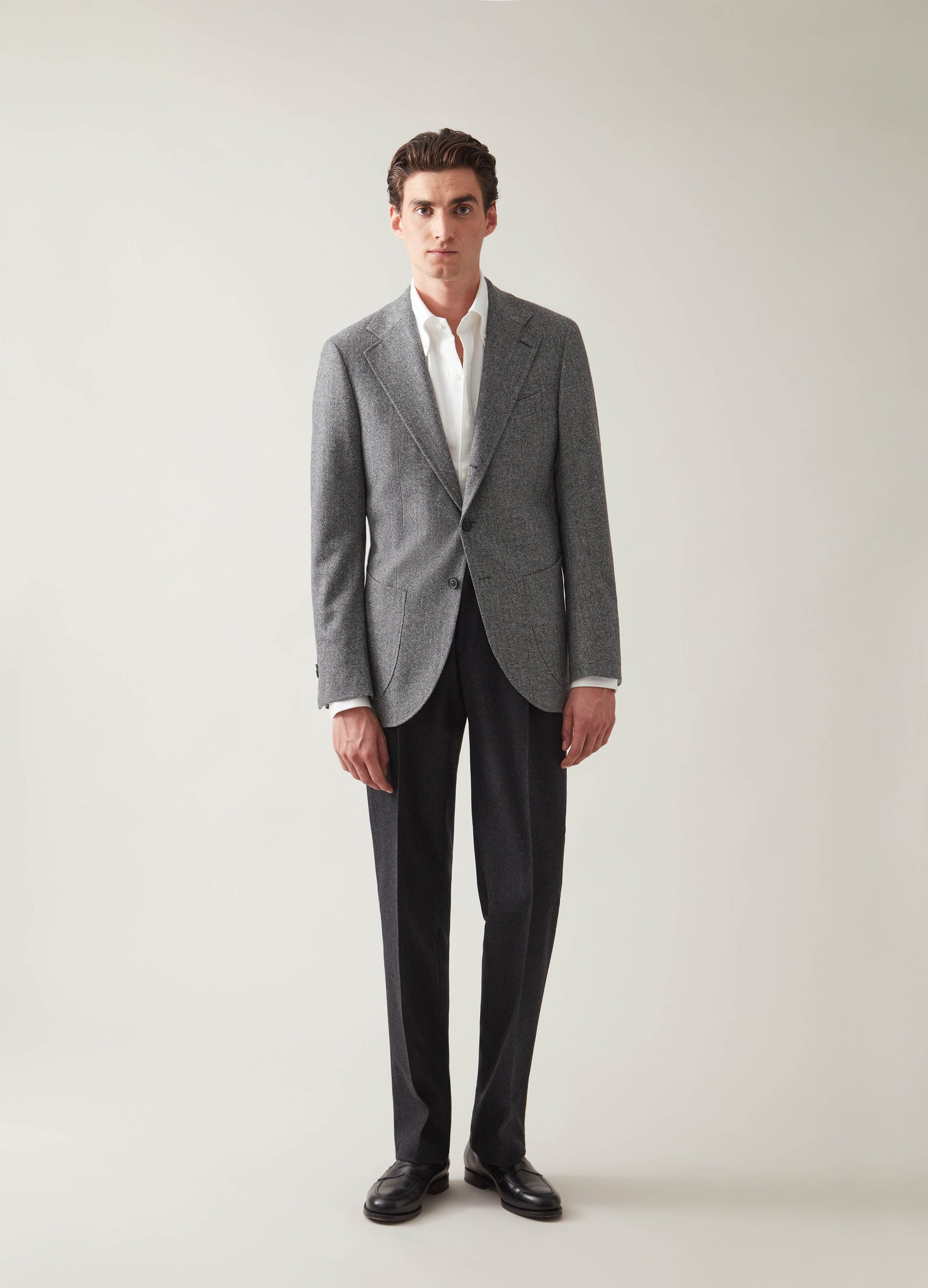 Dan Sport Wool/Cashmere Blazer - Black/White Herringbone | Berg & Berg