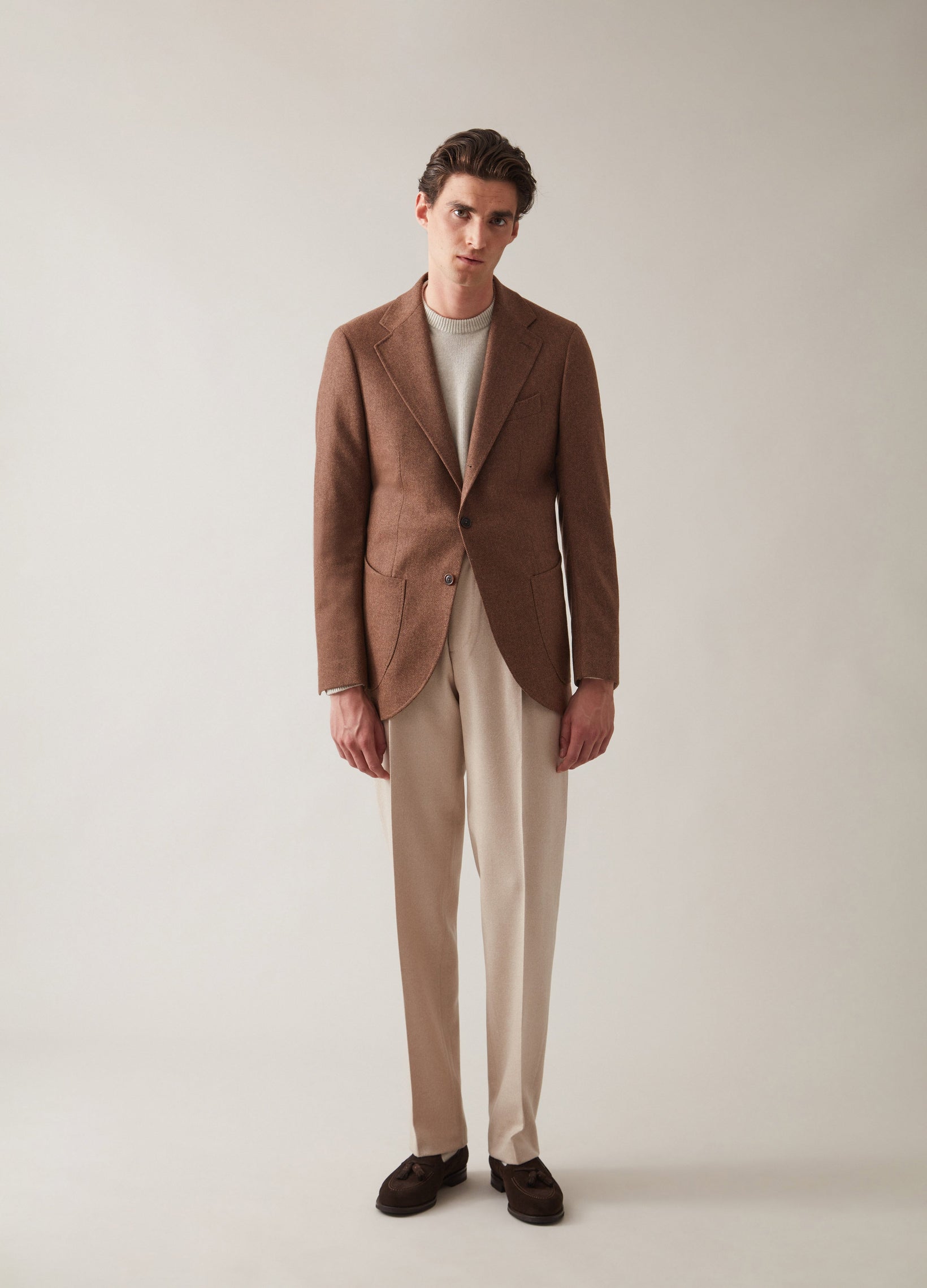 Dan Sport Tweed Blazer - Brown Herringbone Berg & Berg