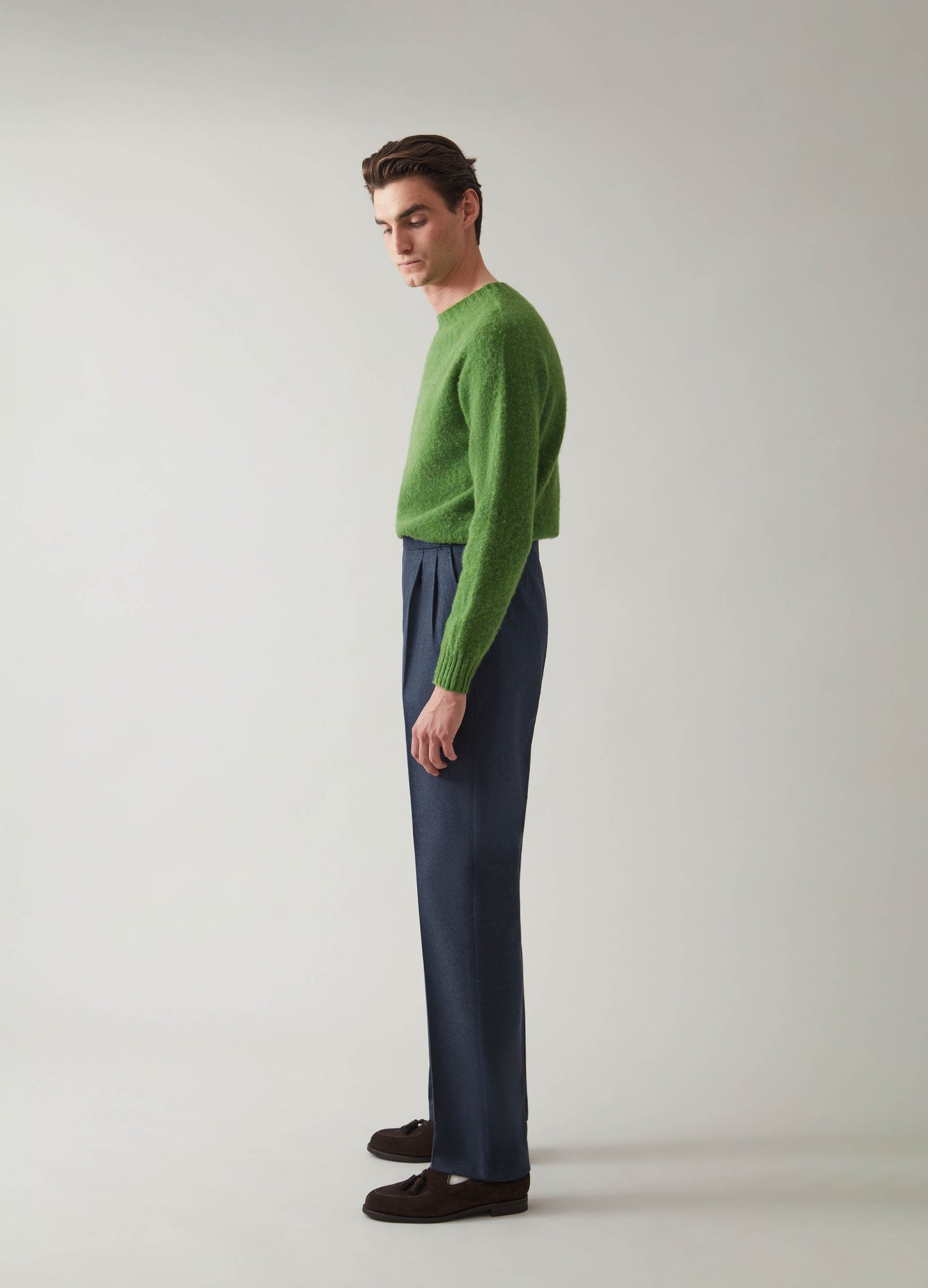 Antonio Flannel Trousers - Air Force Blue | Berg & Berg