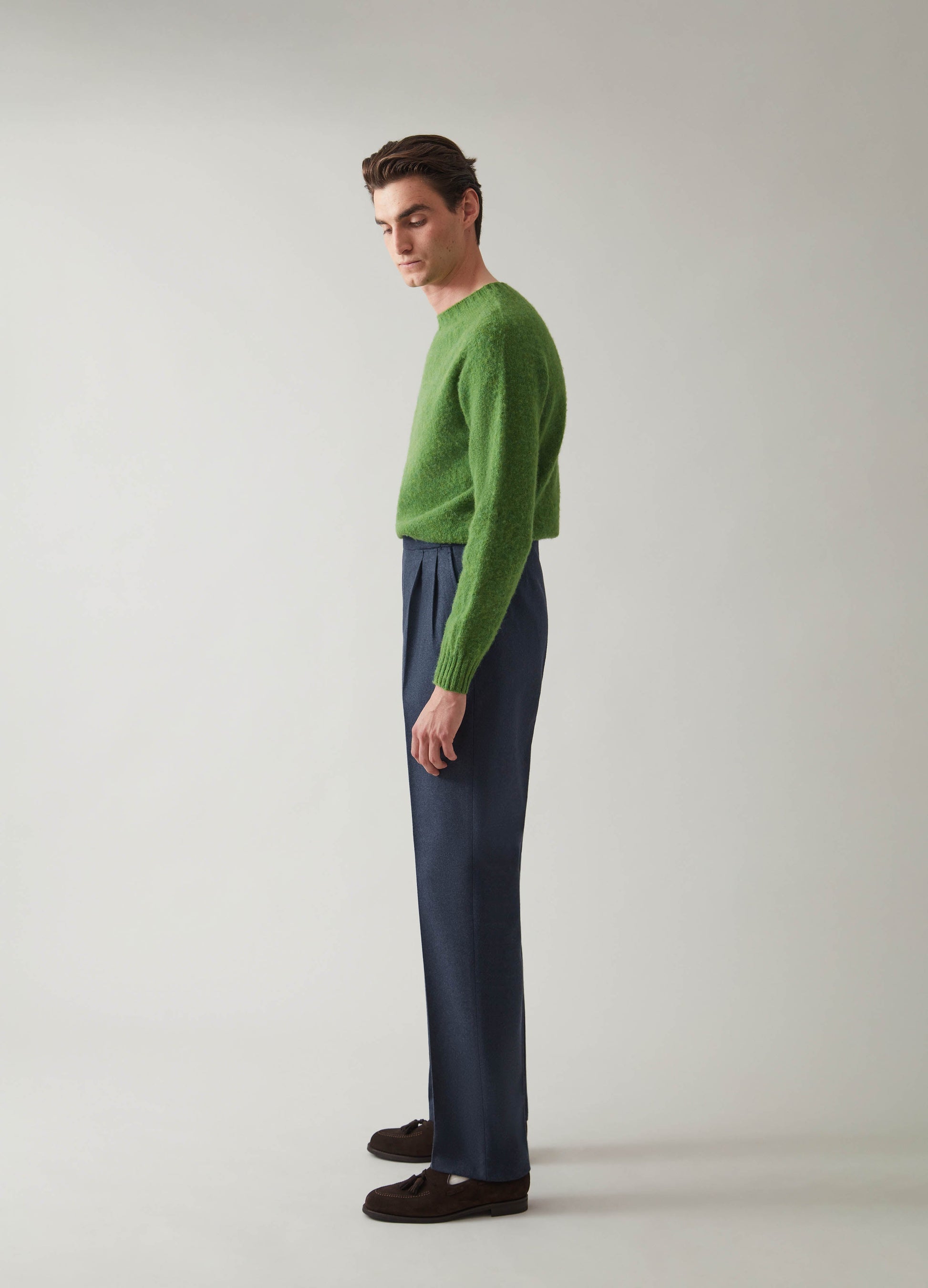 Antonio Flannel Trousers - Air Force Blue | Berg & Berg