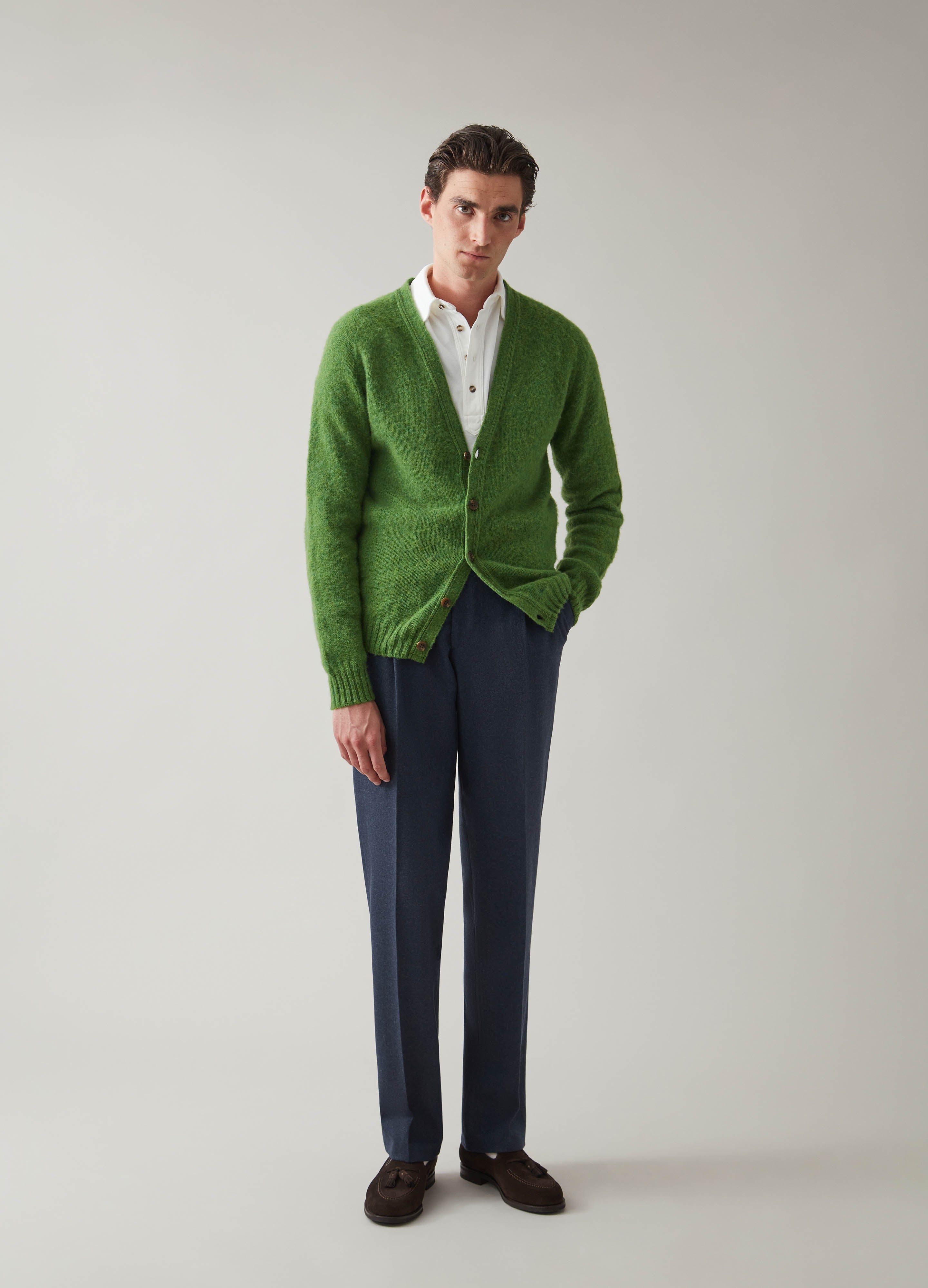 Brian Shaggy Cardigan - Green | Berg & Berg