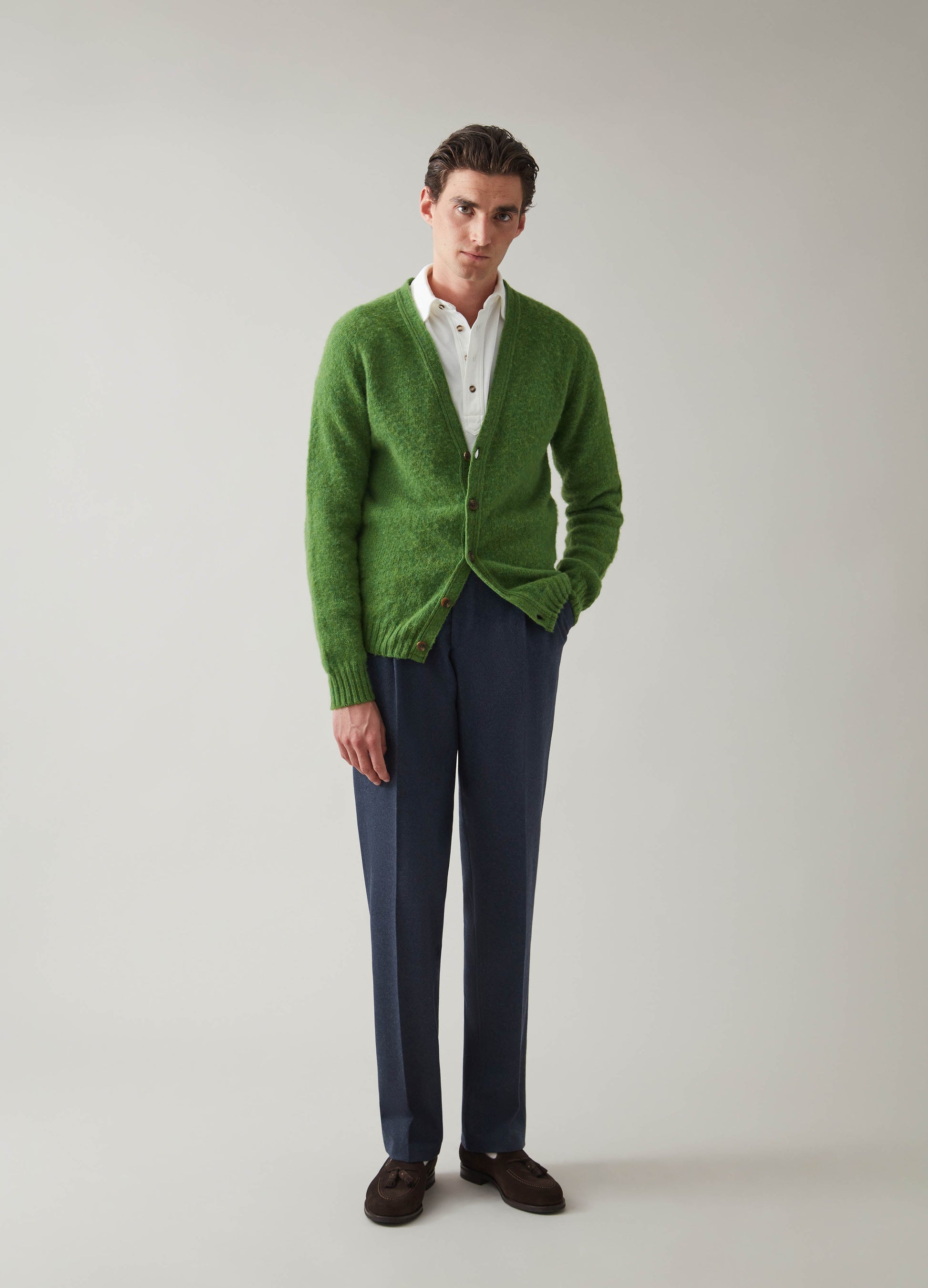 Brian Shaggy Cardigan - Green | Berg & Berg