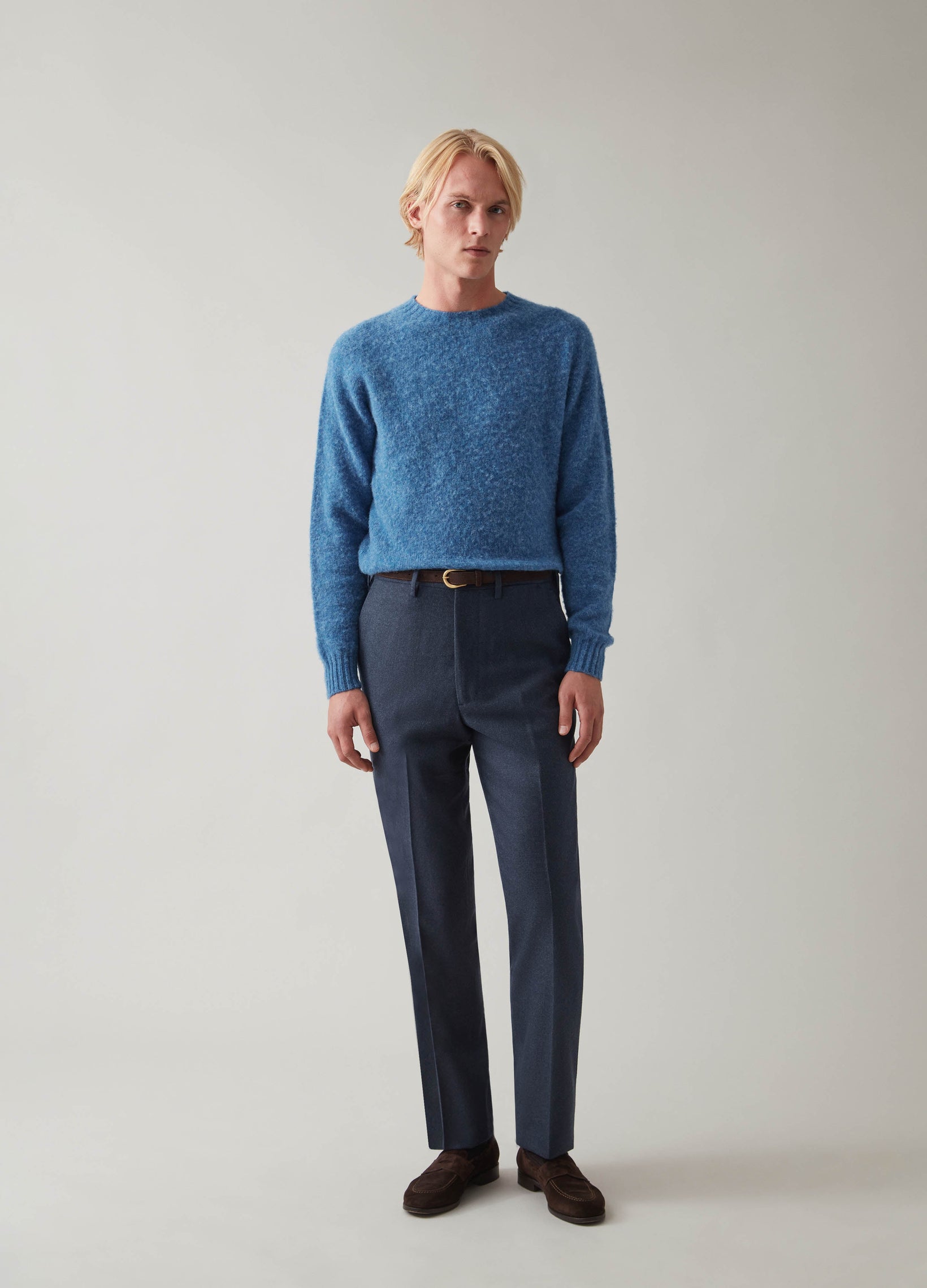 Alf Flannel Trousers - Air Force Blue | Berg & Berg