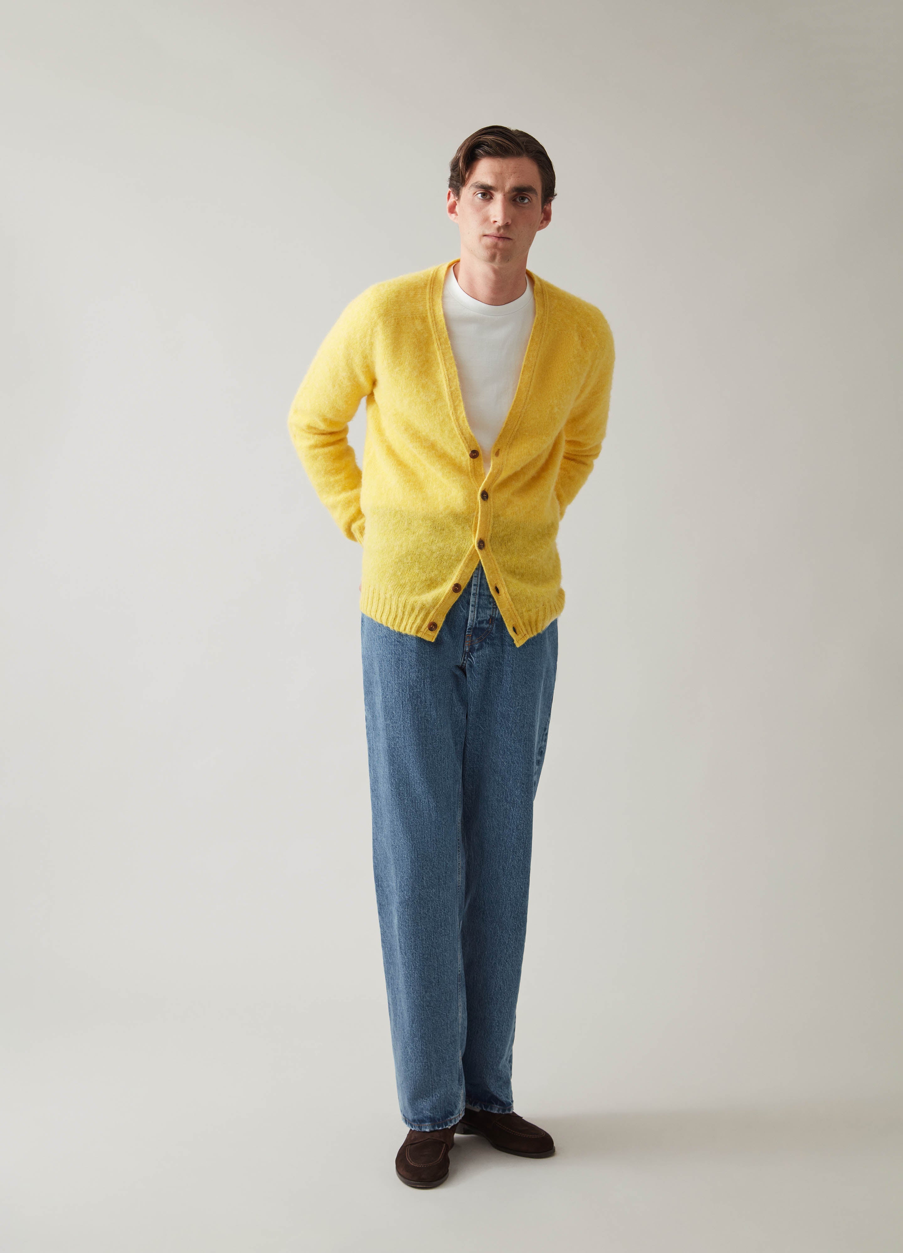 Brian Shaggy Cardigan - Yellow | Berg & Berg