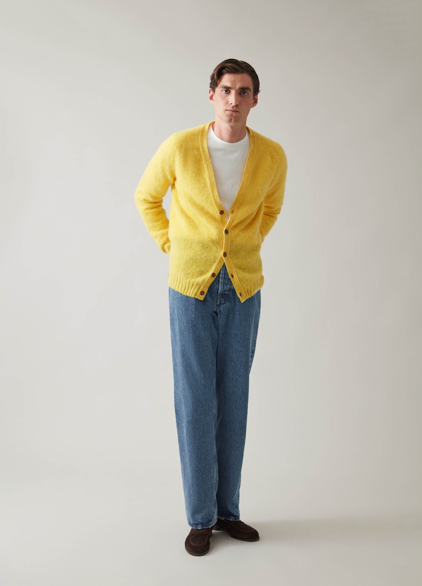 Brian Shaggy Cardigan - Yellow | Berg & Berg