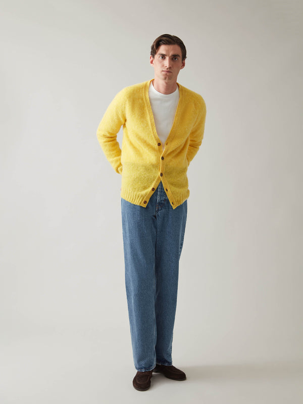 Bobbo Shaggy Crew Neck Sweater - Yellow | Berg & Berg