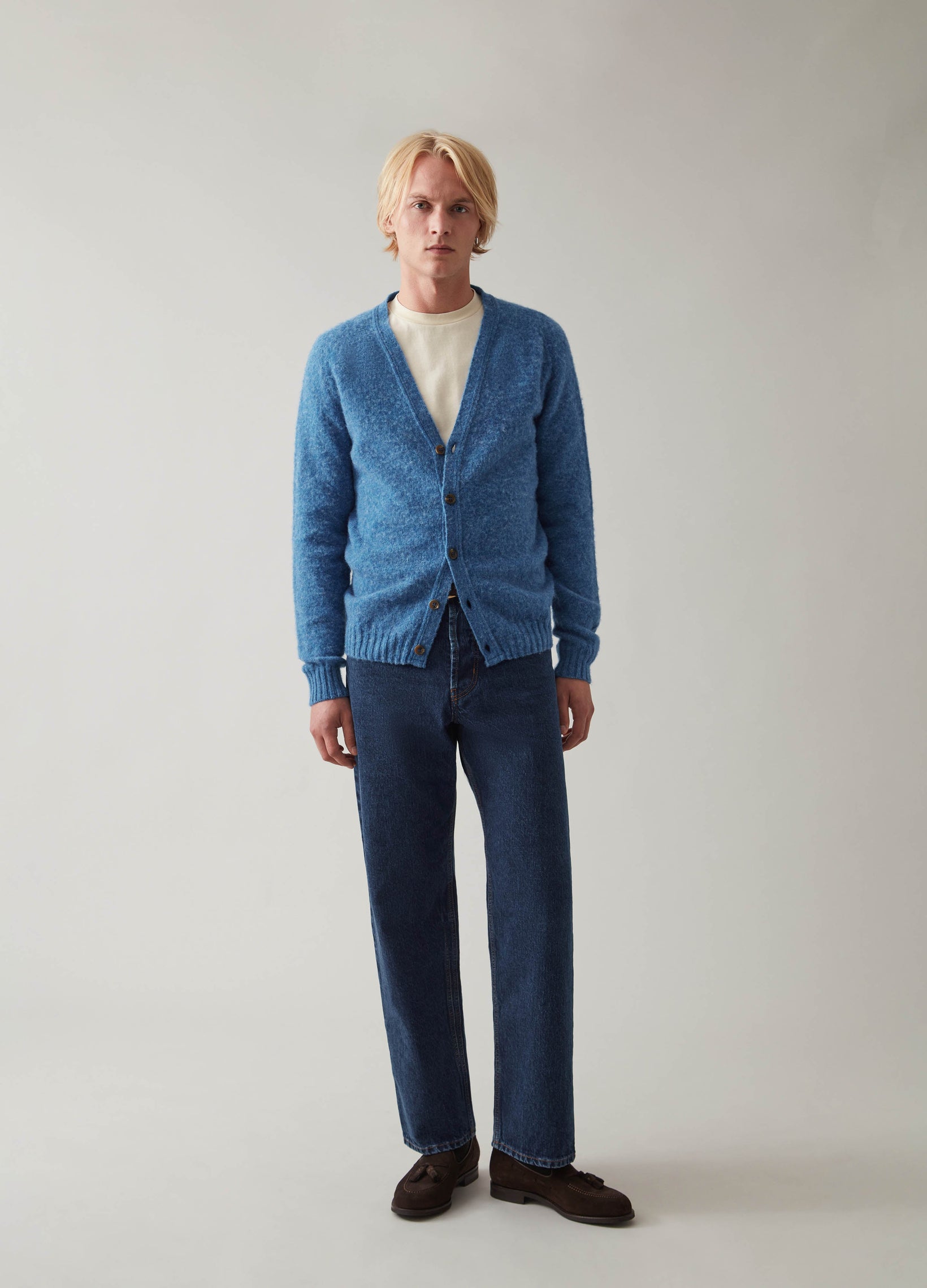 Brian Shaggy Cardigan - Blue | Berg & Berg