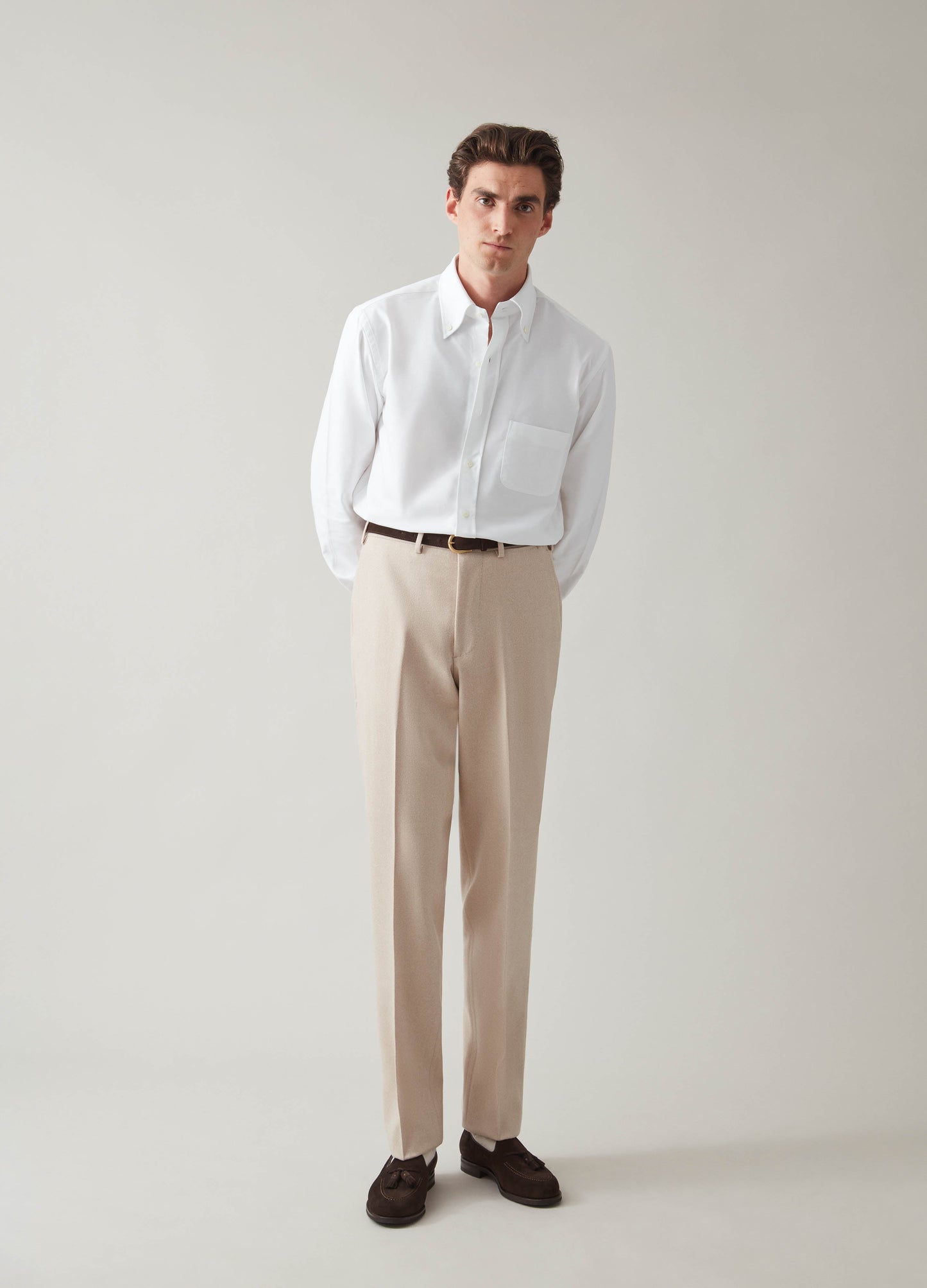 Alf Flannel Trousers - Sand | Berg & Berg