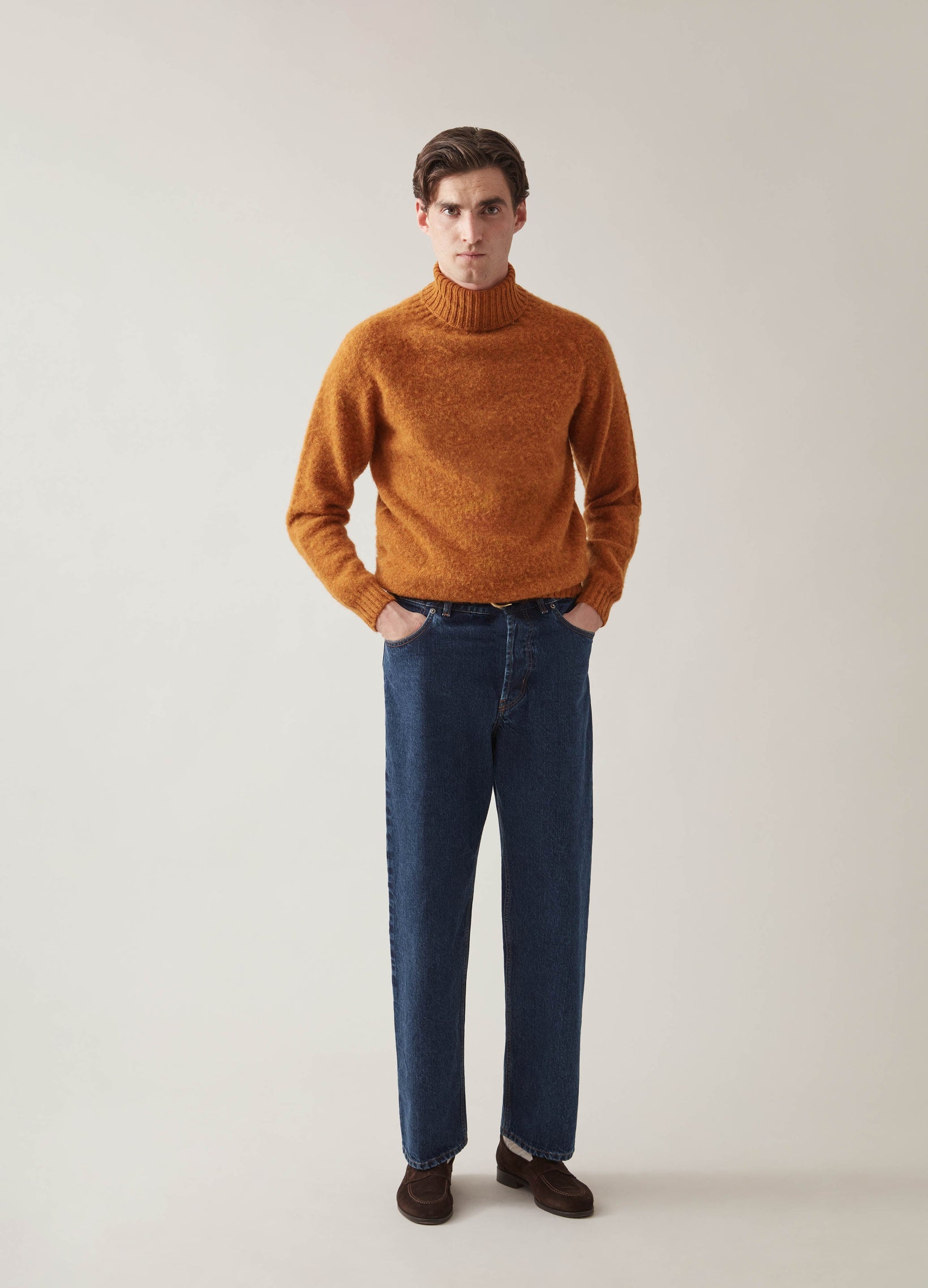 Bosse Shaggy Roll Neck - Rust | Berg & Berg