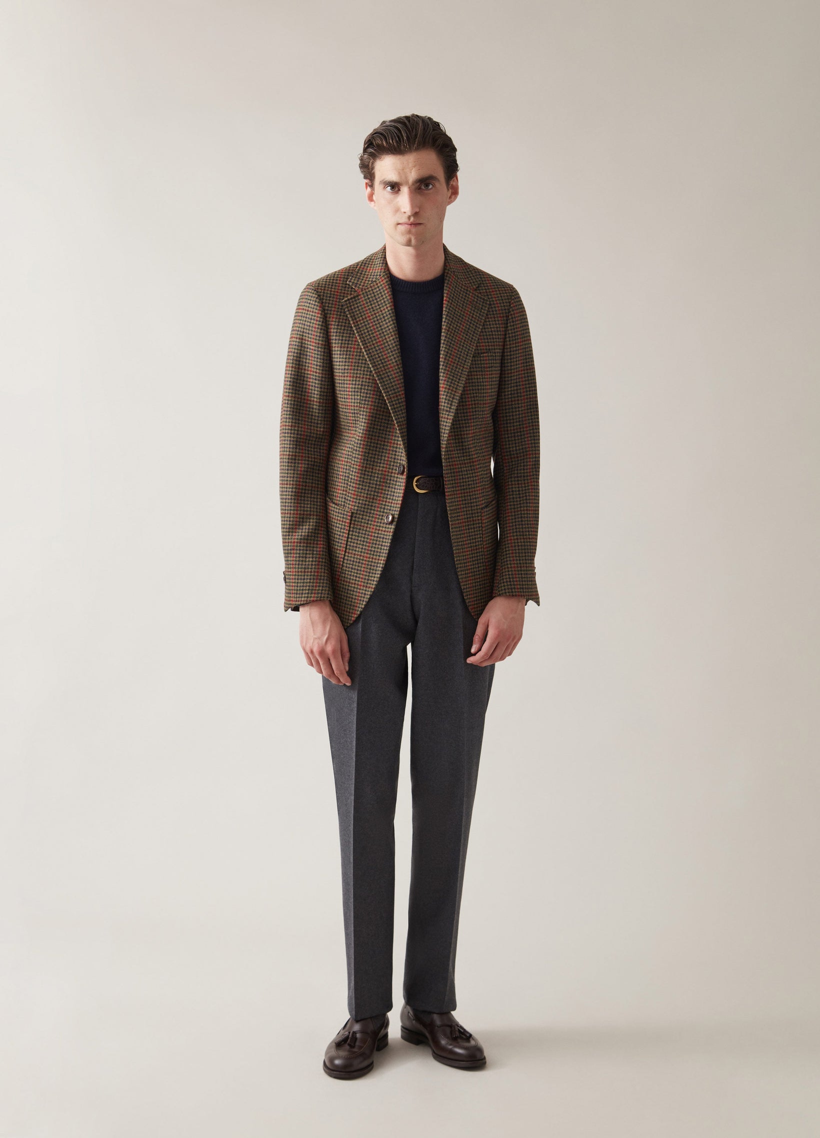 Dan Sport Wool Blazer - Green/Navy Glencheck | Berg & Berg