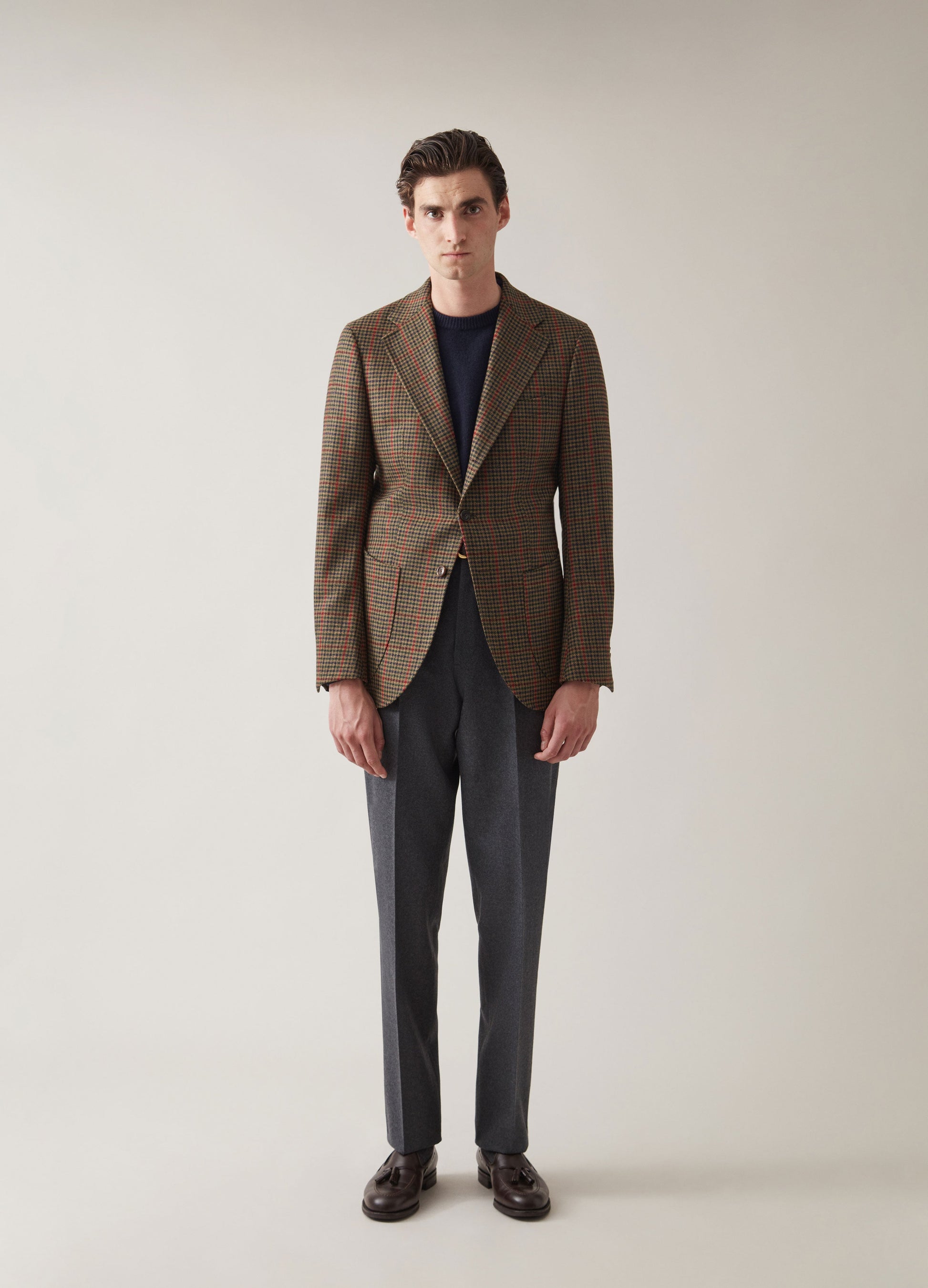 Dan Sport Wool Blazer - Green/Navy Glencheck | Berg & Berg