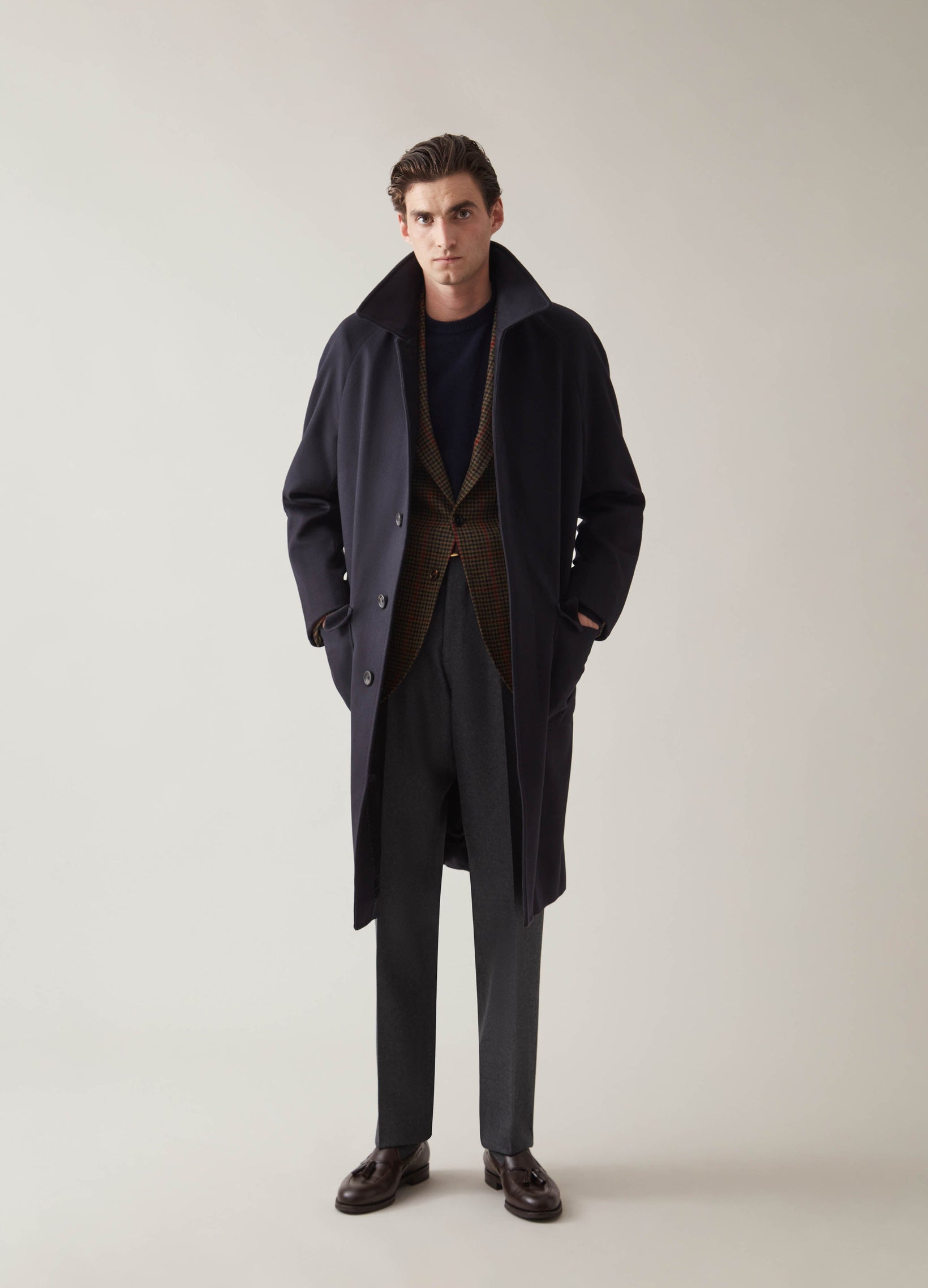Nelson Raglan Coat - Navy | Berg & Berg