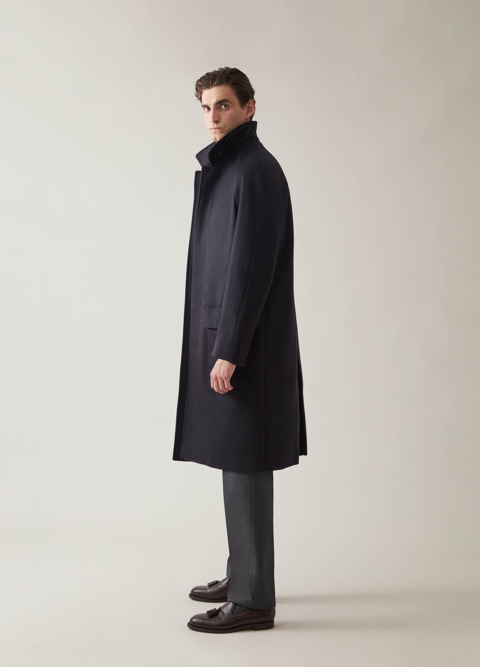 Nelson Raglan Coat - Navy | Berg & Berg