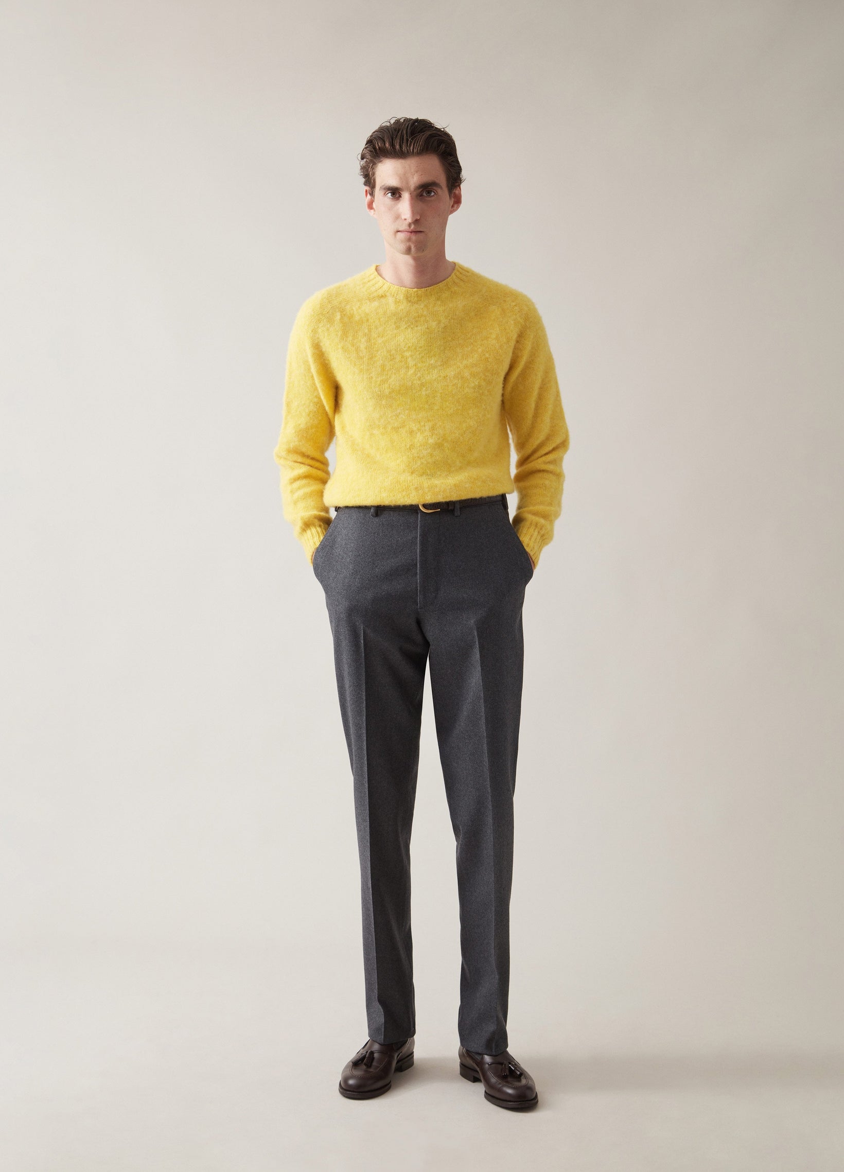 Bobbo Shaggy Crewneck - Yellow bergbergstore
