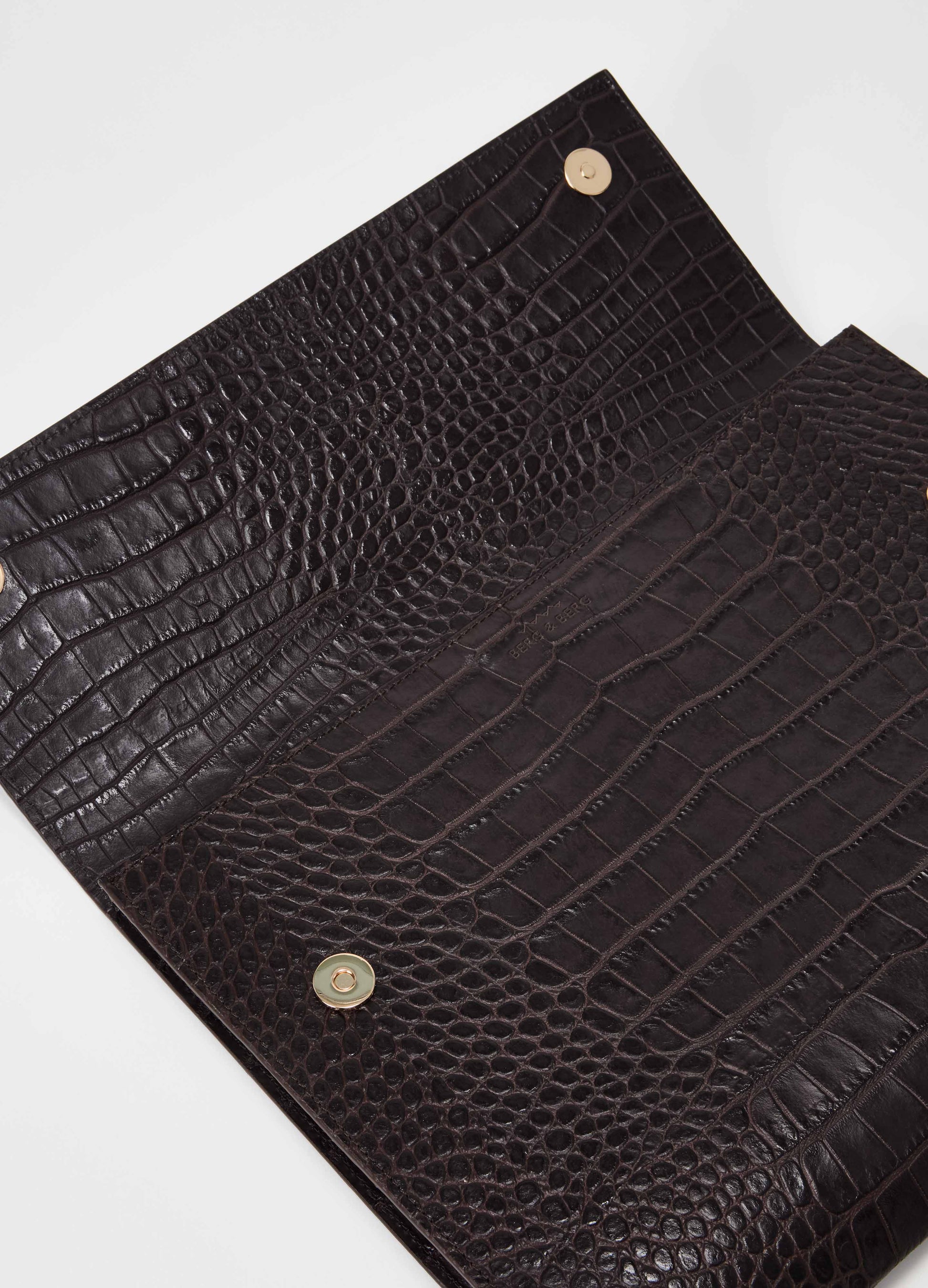 Croco Calf Laptop Portfolio - Dark Brown Berg&Berg