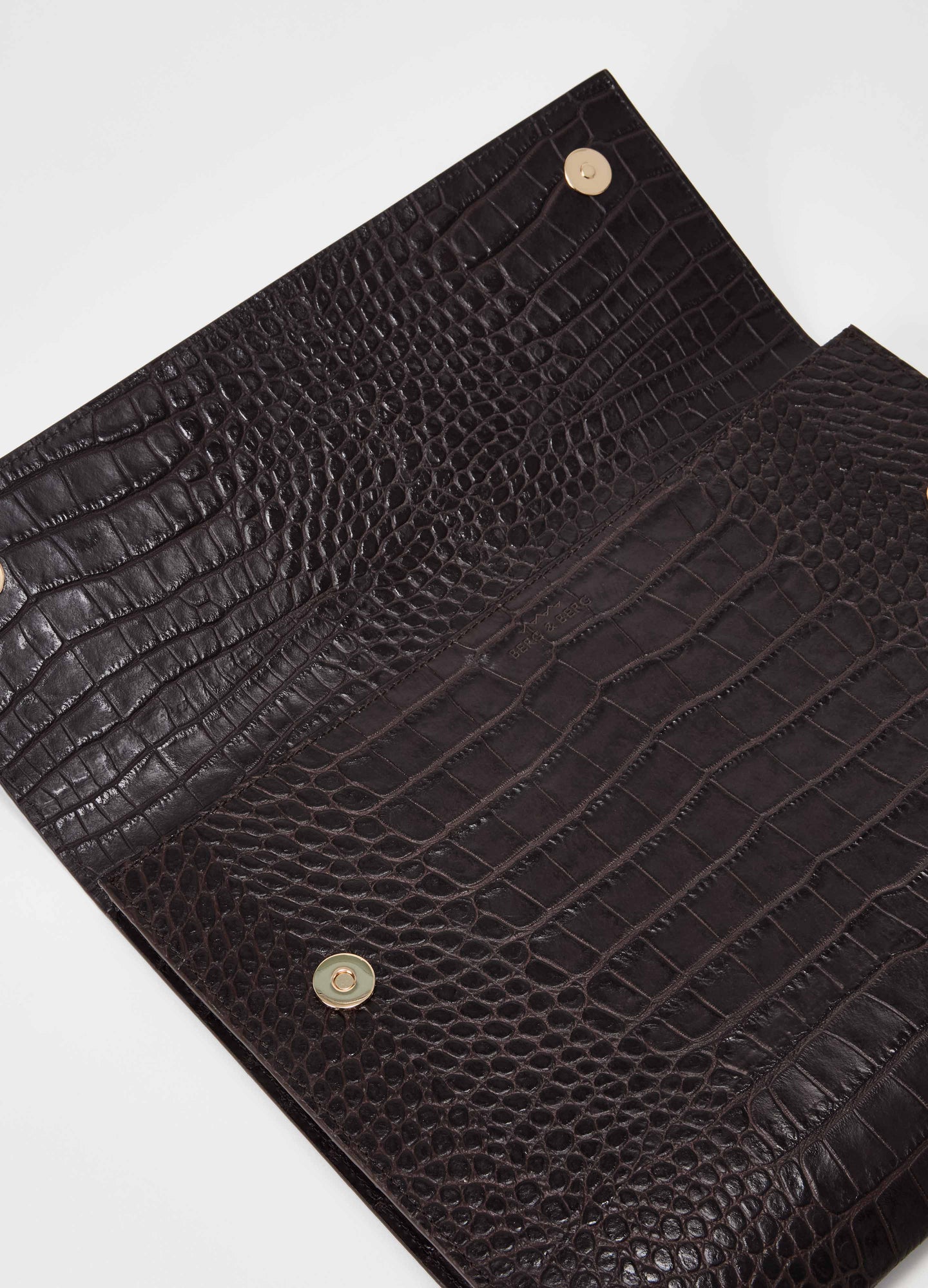 Croco Calf Laptop Portfolio - Dark Brown