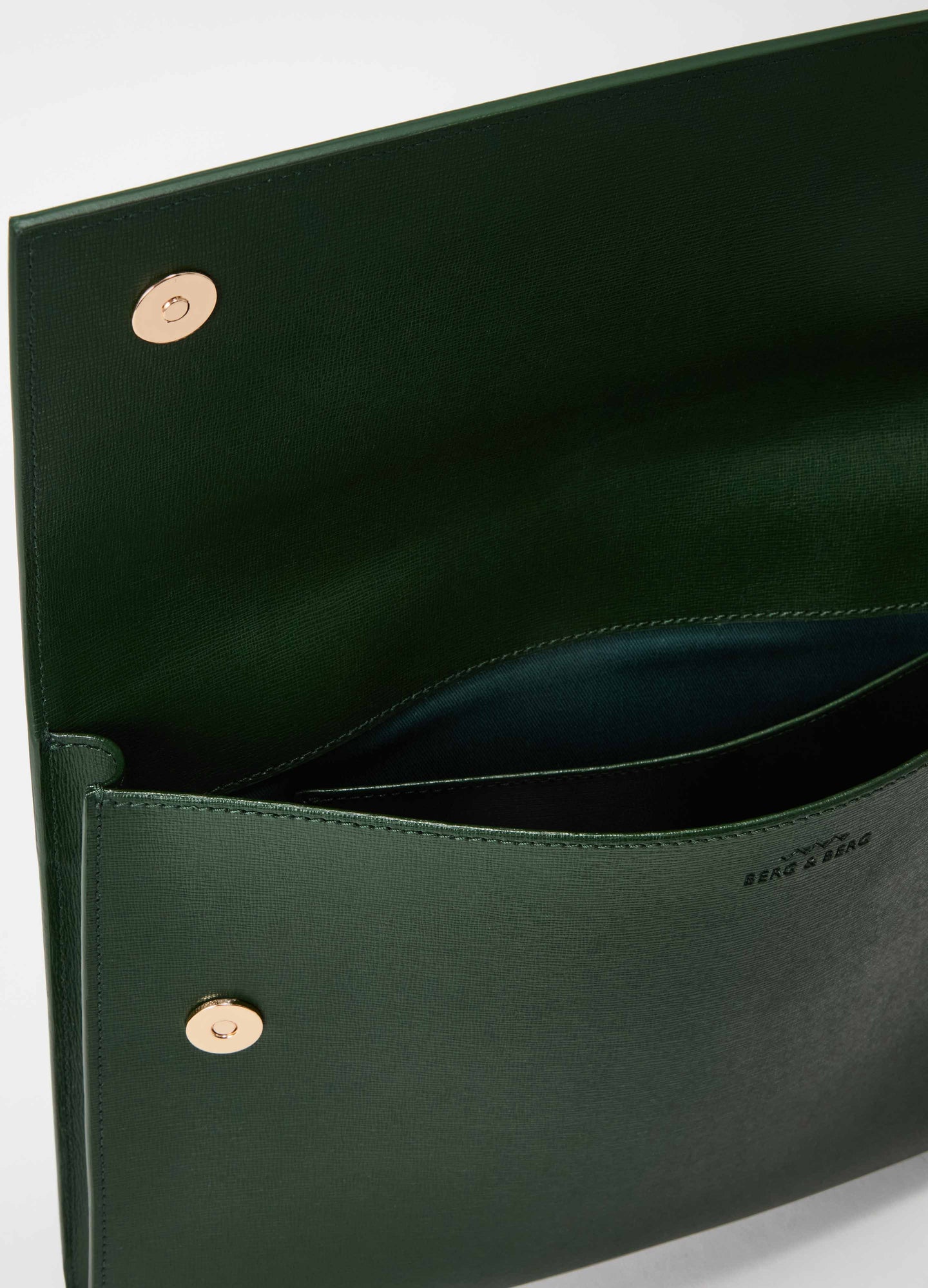 Saffiano Leather Laptop Portfolio - Bottle Green