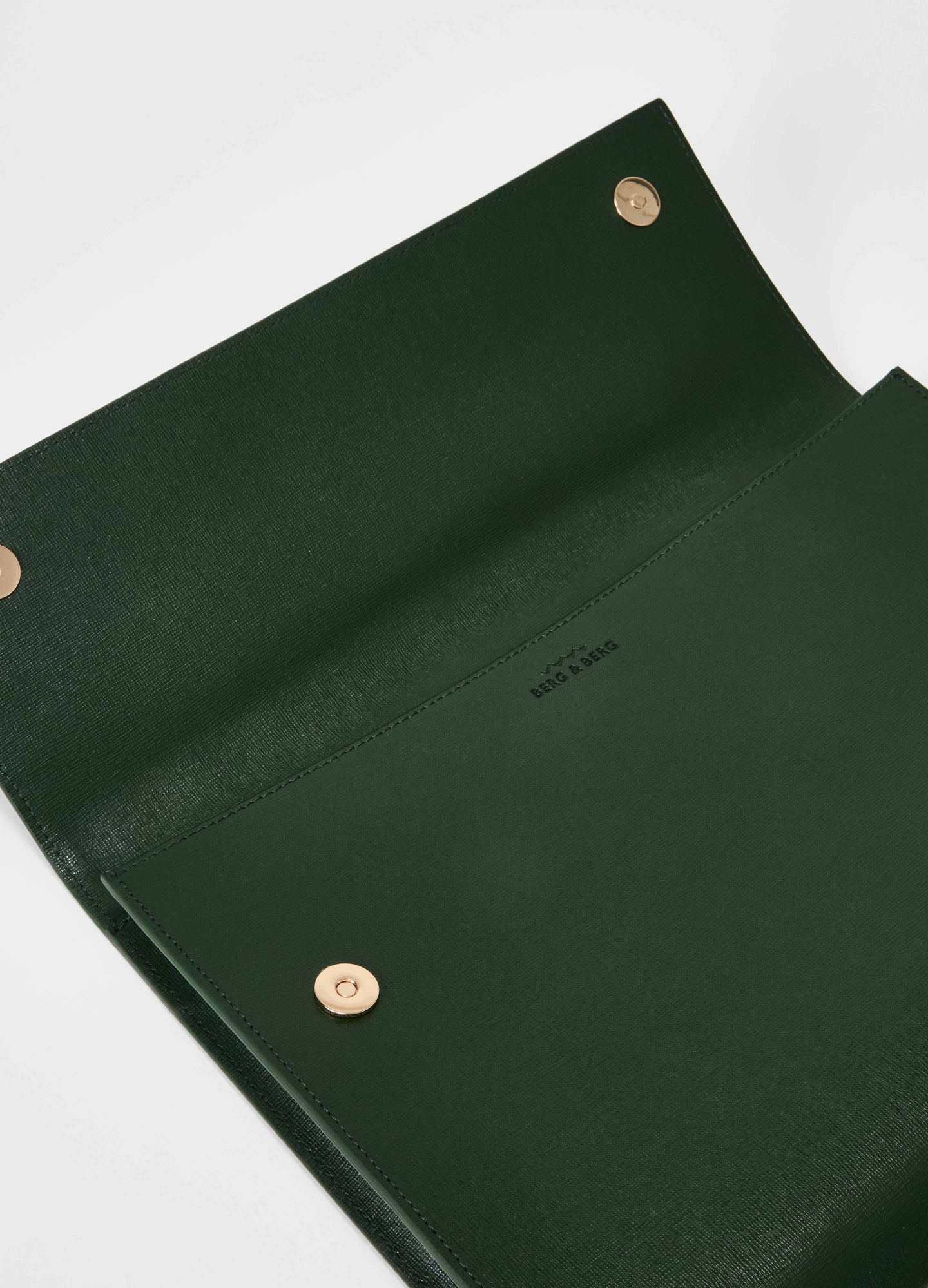 Saffiano Leather Laptop Portfolio - Bottle Green