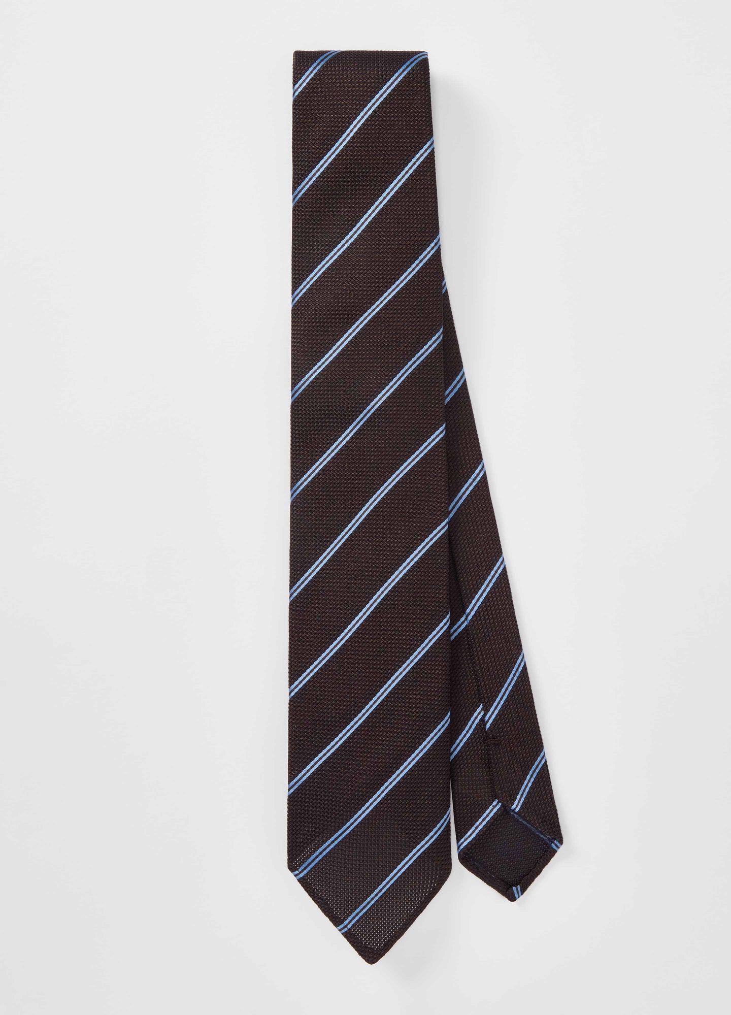 Grenadine Stripe Tie - Brown/Sky Berg & Berg