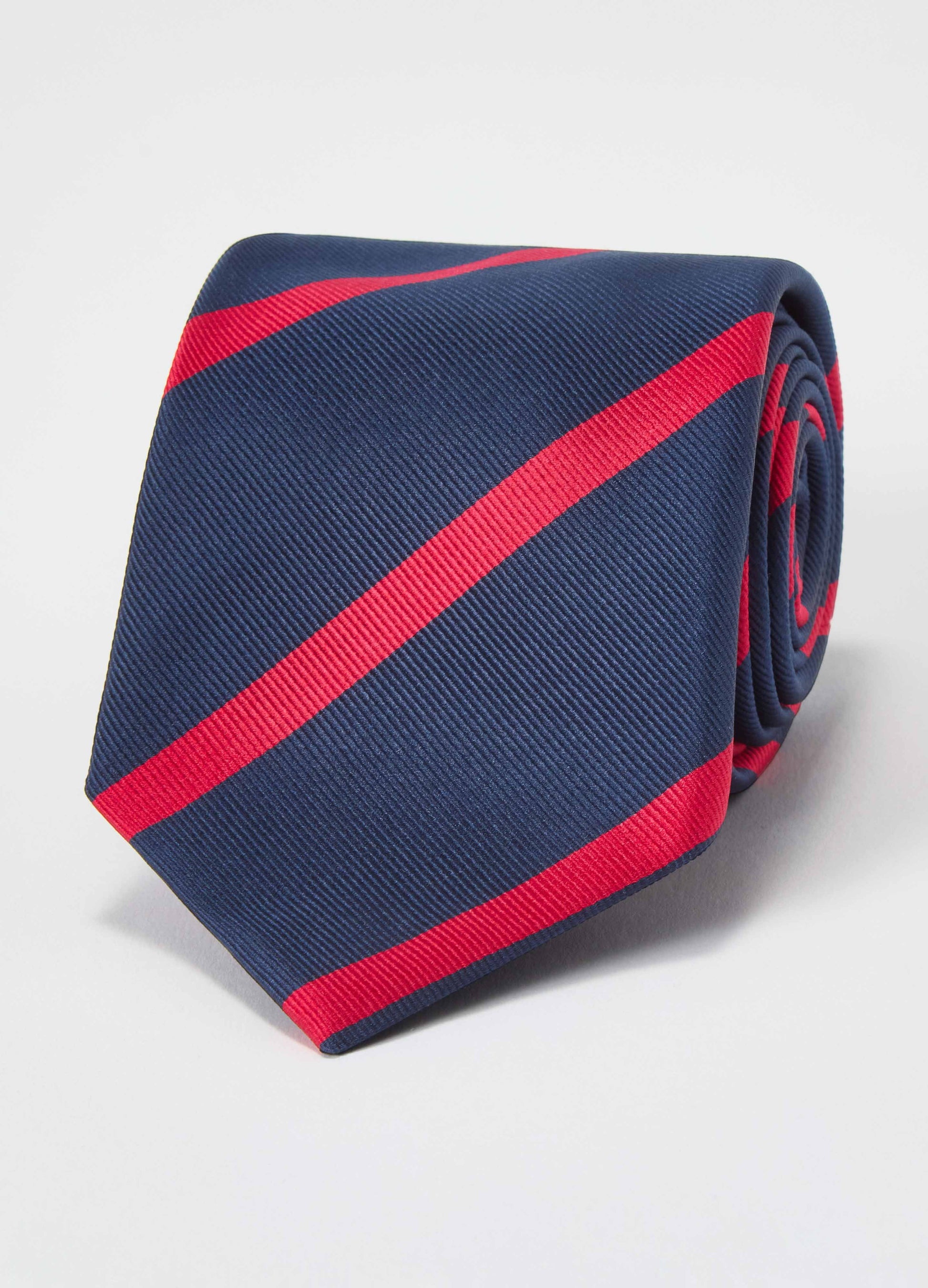 Striped Silk Tie - Navy/Red Berg & Berg