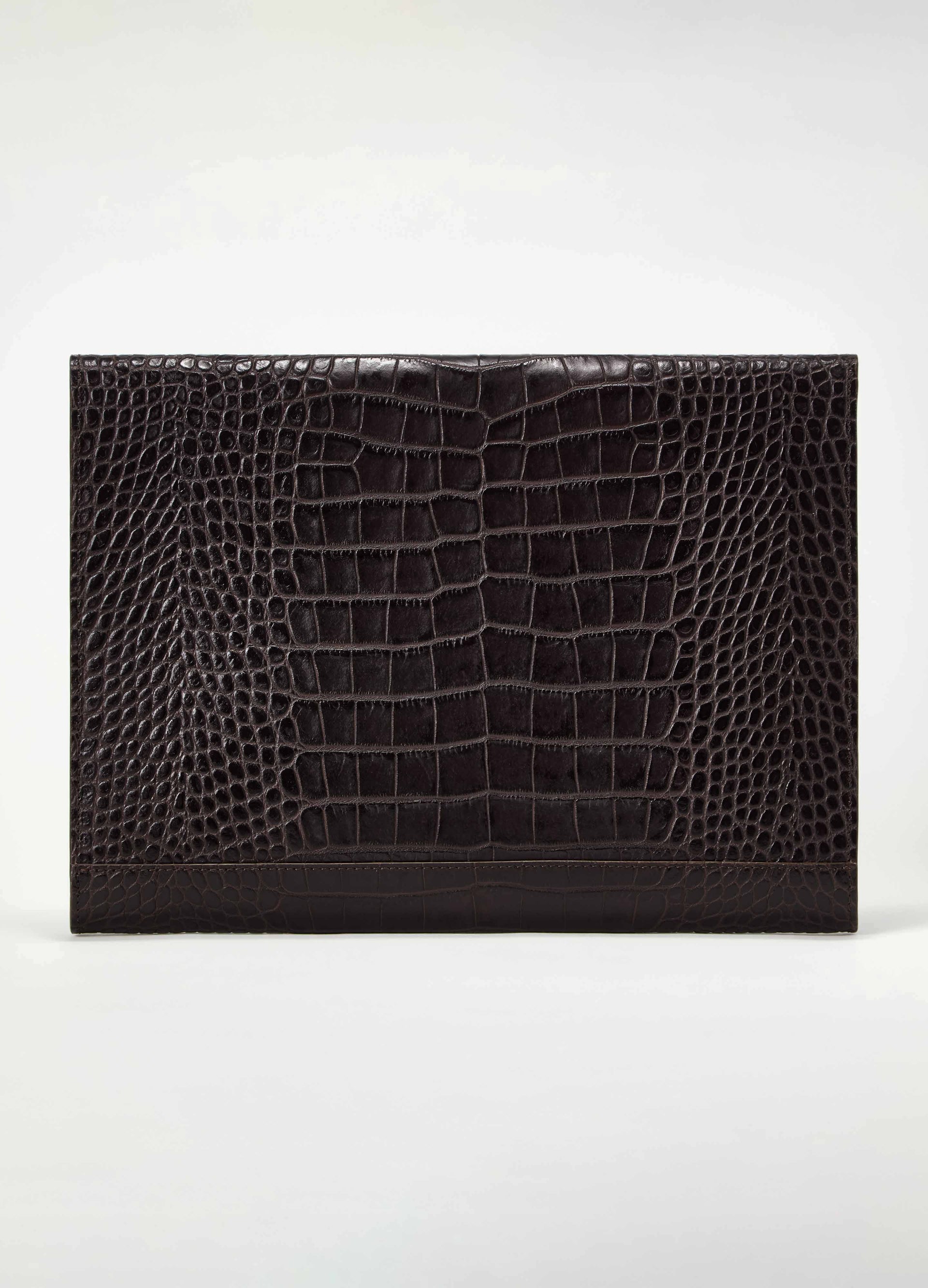 Croco Calf Laptop Portfolio - Dark Brown Berg&Berg