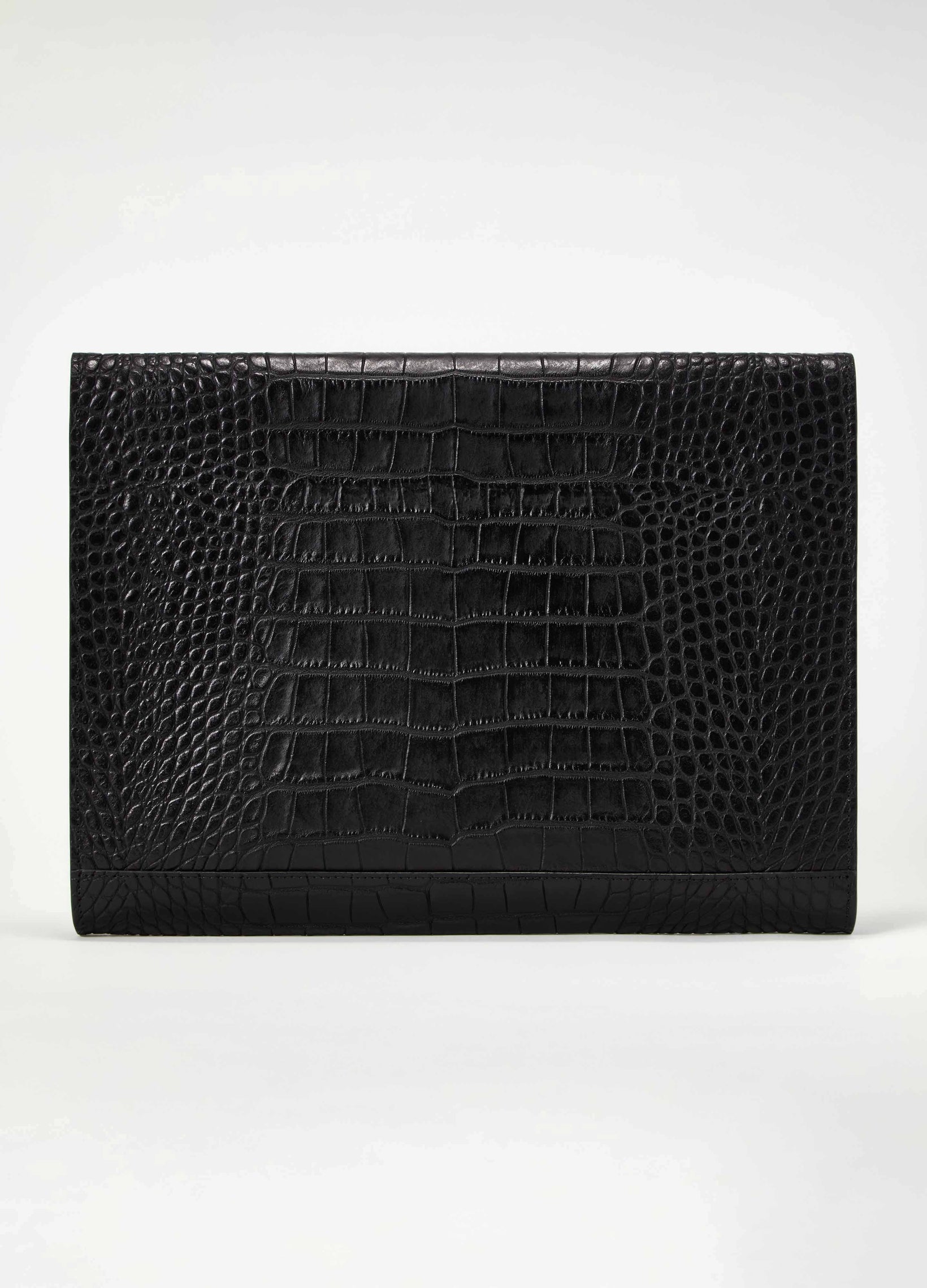Croco Calf Laptop Portfolio - Black Berg&Berg