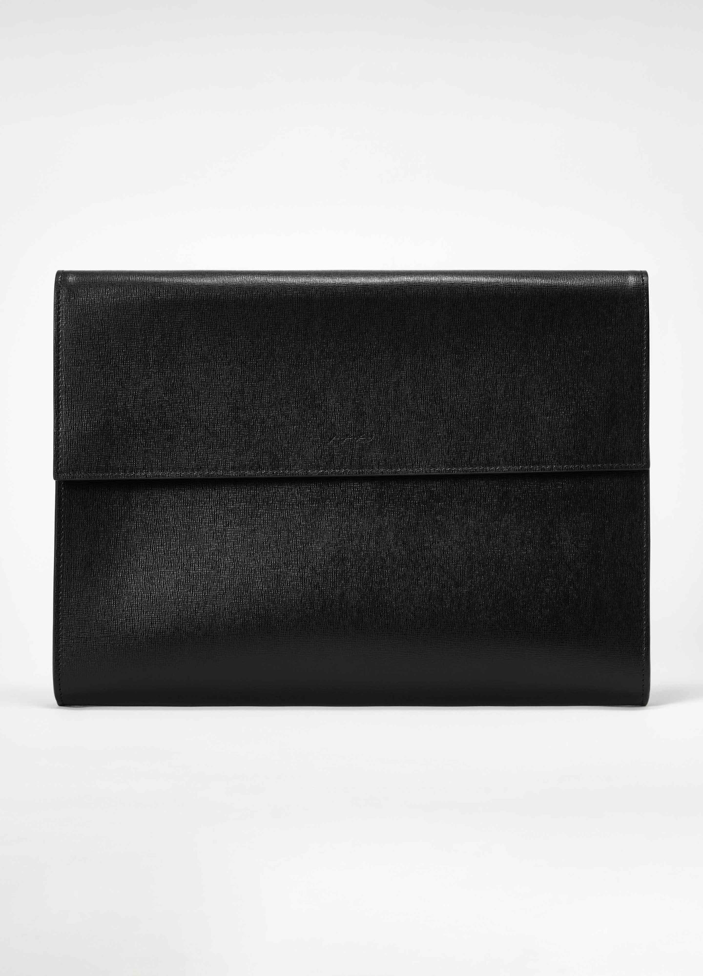 Saffiano Leather Laptop Portfolio - Black