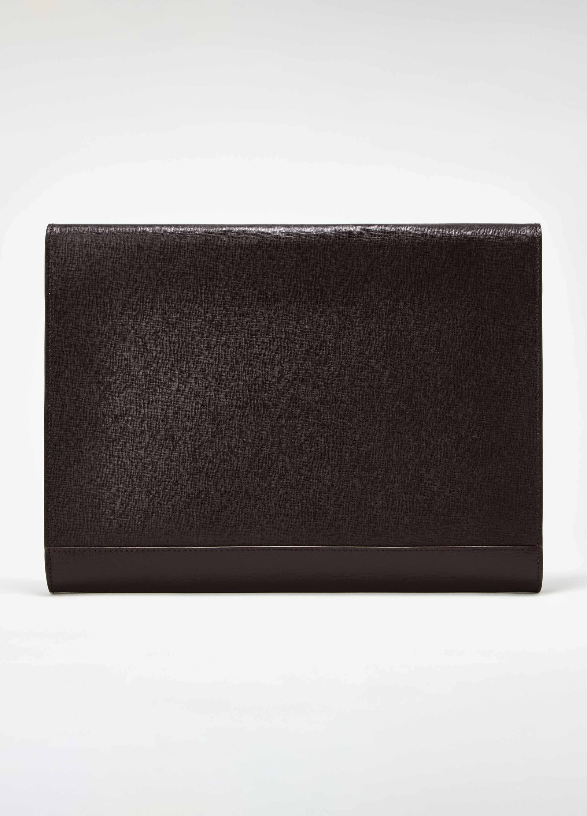 Saffiano Leather Laptop Portfolio - Dark Brown Berg&Berg