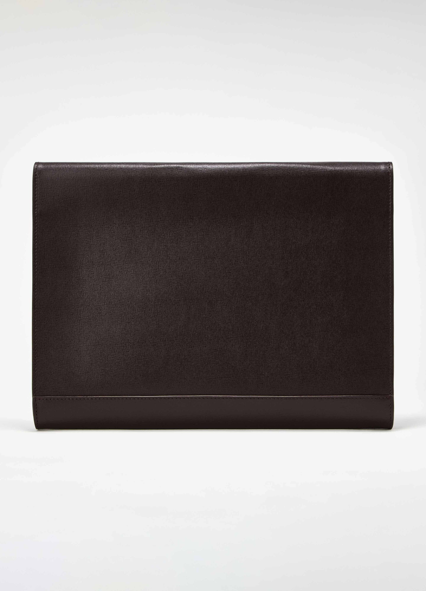 Saffiano Leather Laptop Portfolio - Dark Brown