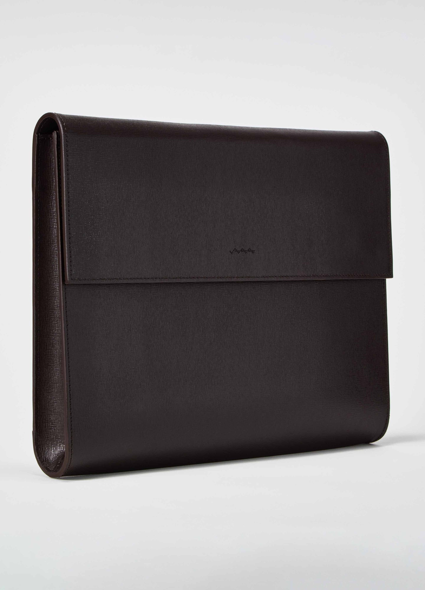 Saffiano Leather Laptop Portfolio - Dark Brown