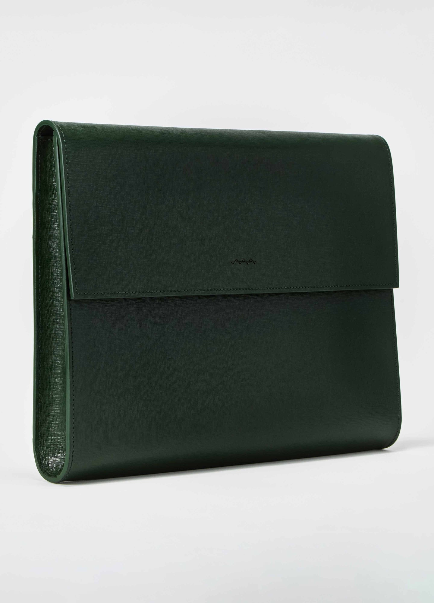 Saffiano Leather Laptop Portfolio - Bottle Green