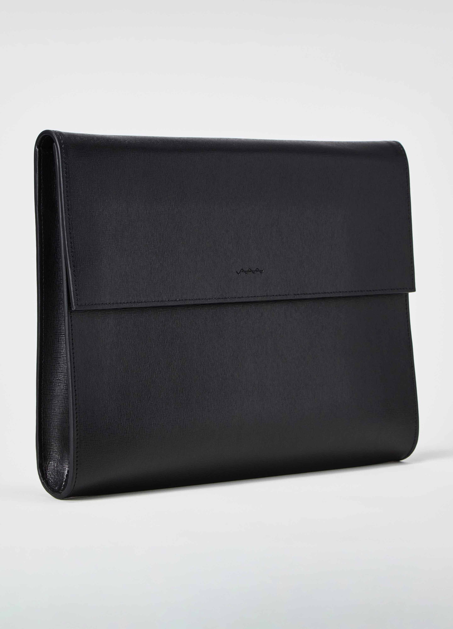 Saffiano Leather Laptop Portfolio - Black