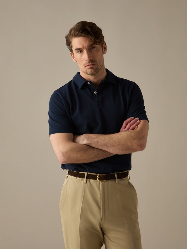 Torkel Short Sleeve Polo Shirt Navy Berg Berg