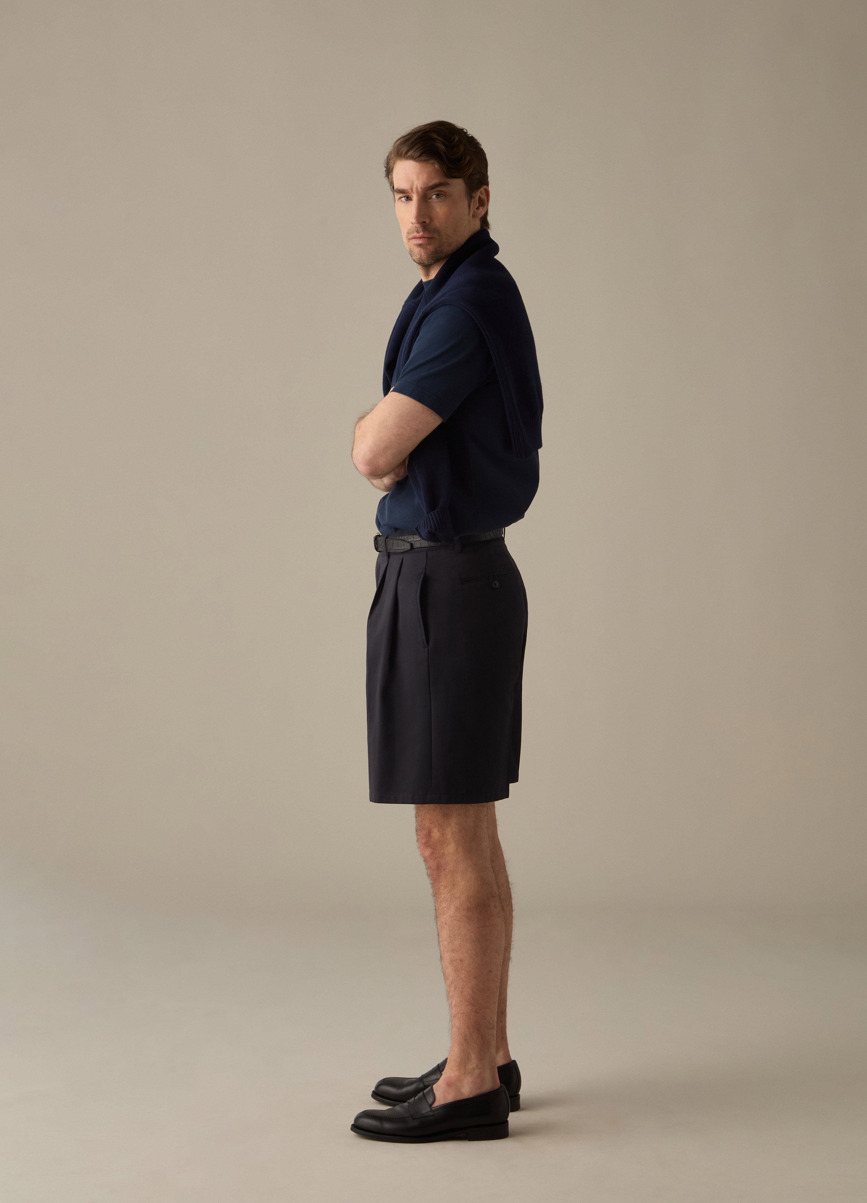 Antonello Cotton Shorts - Navy Berg & Berg