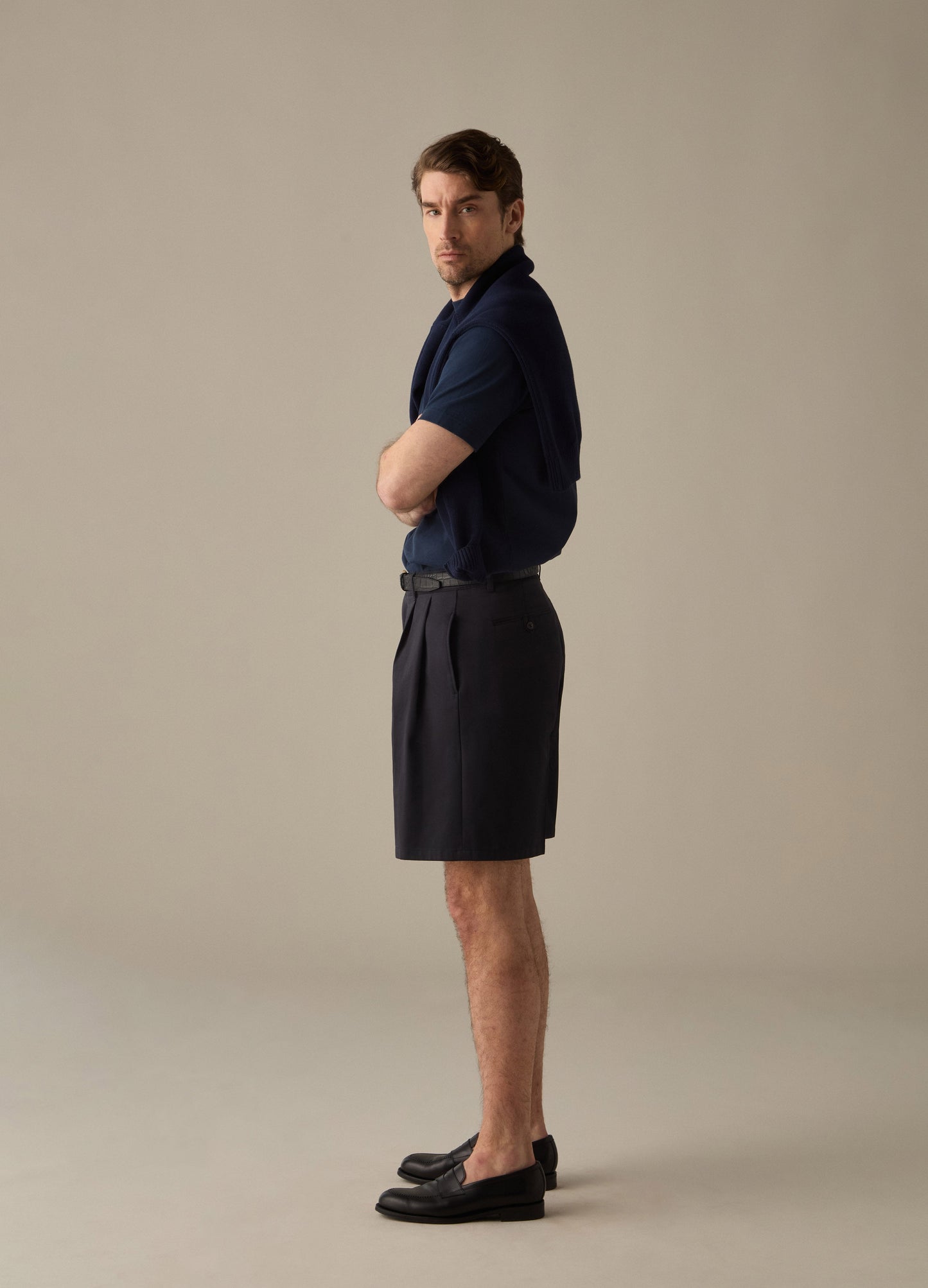Antonello Cotton Shorts - Navy Berg & Berg